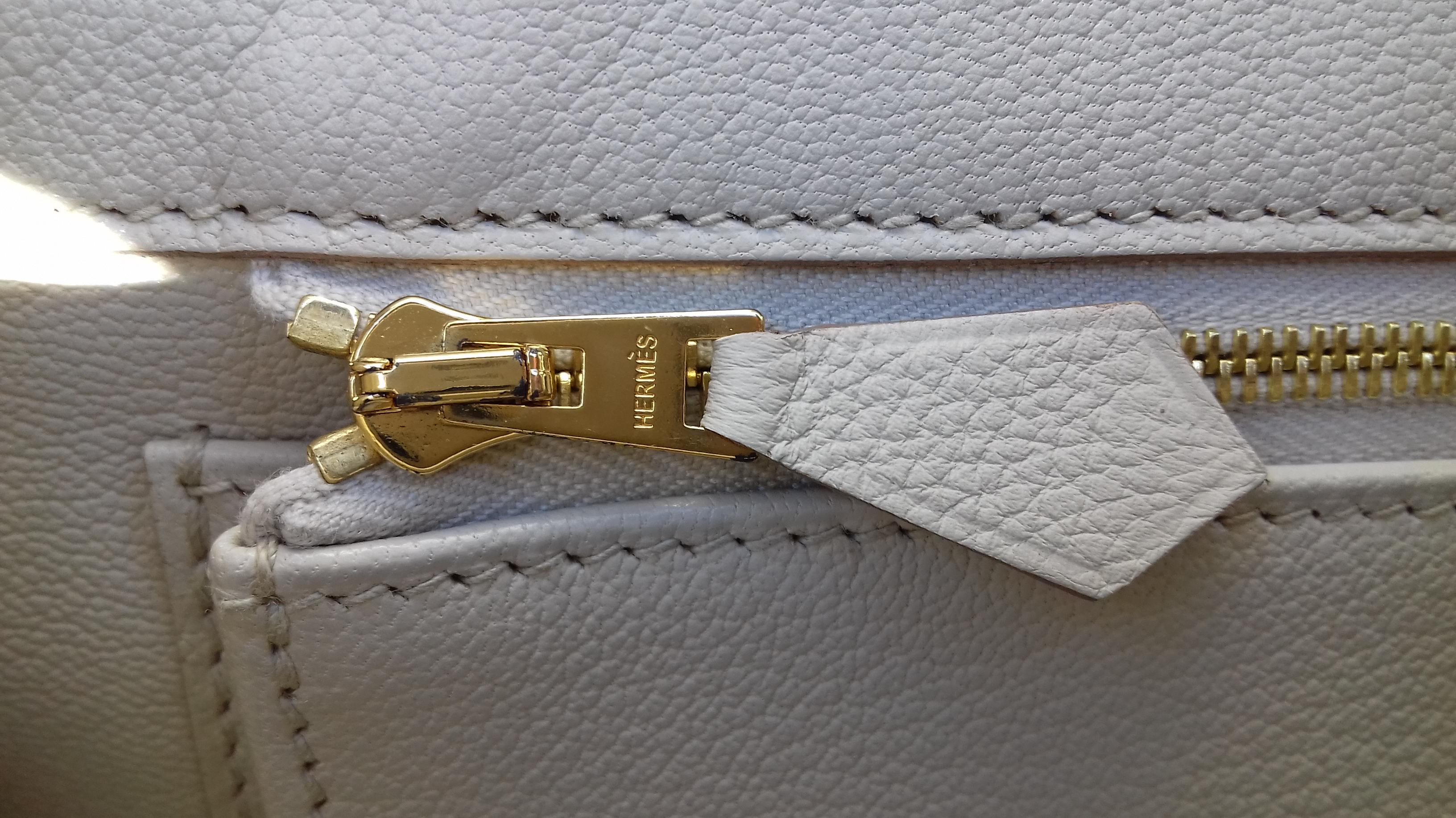 Hermès Birkin Top Handle Bag Togo Craie Chalk Gold Hdw 2018 6