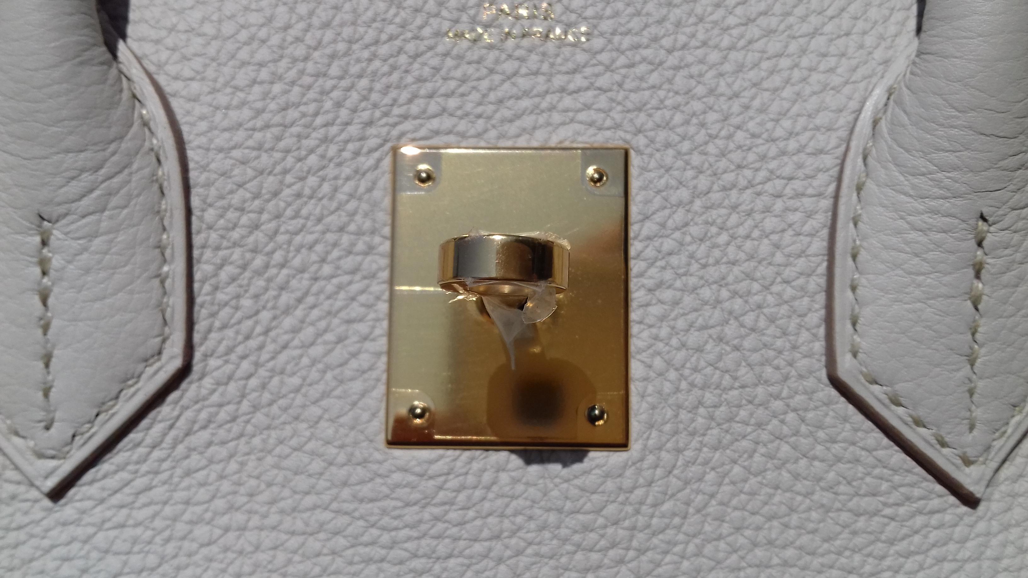 Hermès Birkin Top Handle Bag Togo Craie Chalk Gold Hdw 2018 4