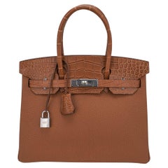 Hermes Birkin Touch 30 Tasche Gold Matte Alligator / Togo Limited Edition