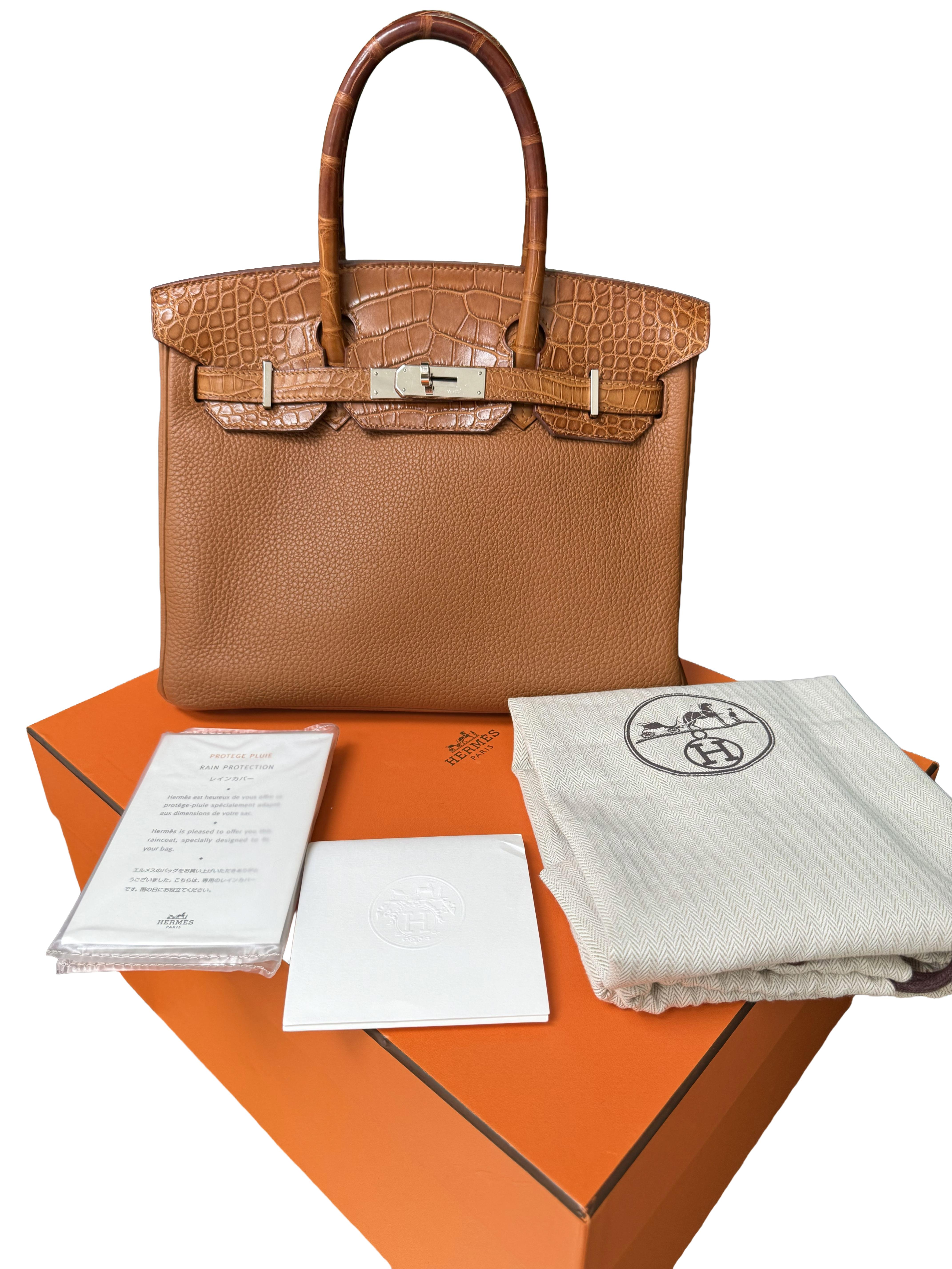 Autentica borsa Hermes Birkin 30 Touch in edizione limitata, con alligatore oro opaco e pelle Togo. Questa bellissima borsa neutra è la perfezione! Croccante con ferramenta in palladio. Questa bellezza ti accompagnerà per tutto