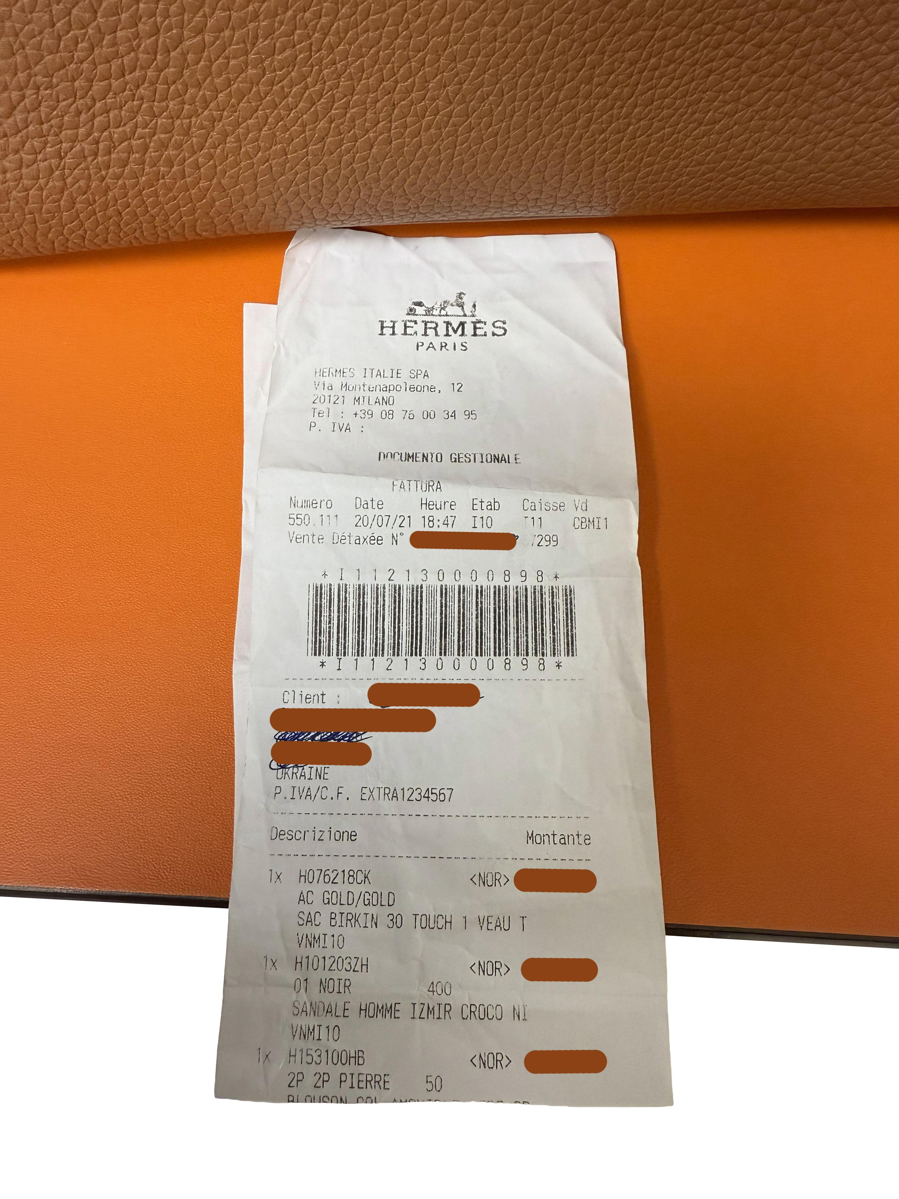 Borsa Hermes Birkin Touch 30 Oro Opaco Alligatore / Togo Edizione Limitata Palladio in vendita 15