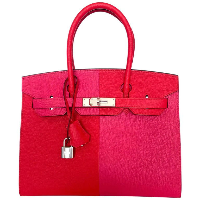 Hermès Birkin Tri-Color Sellier 30 Rouge Casaque Rose Extreme at ...