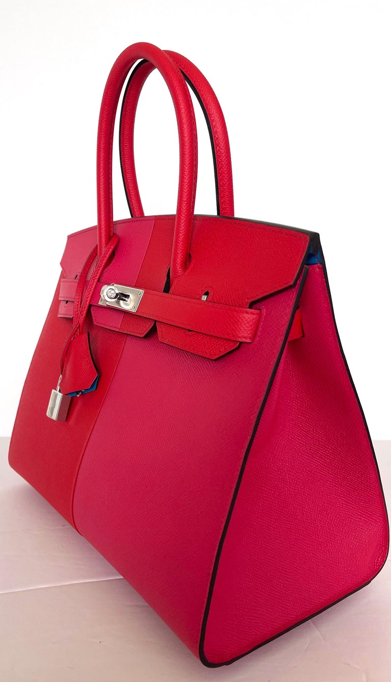 Hermès Birkin Tri-Color Sellier 30 Rouge de Coeur Rose Extreme Limited  Edition at 1stDibs