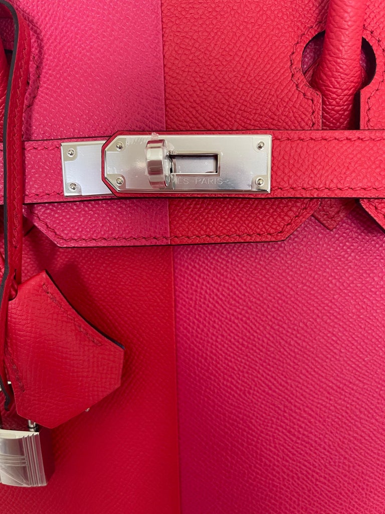 Hermès Birkin Tri-Color Sellier 30 Rouge de Coeur Rose Extreme Limited  Edition at 1stDibs