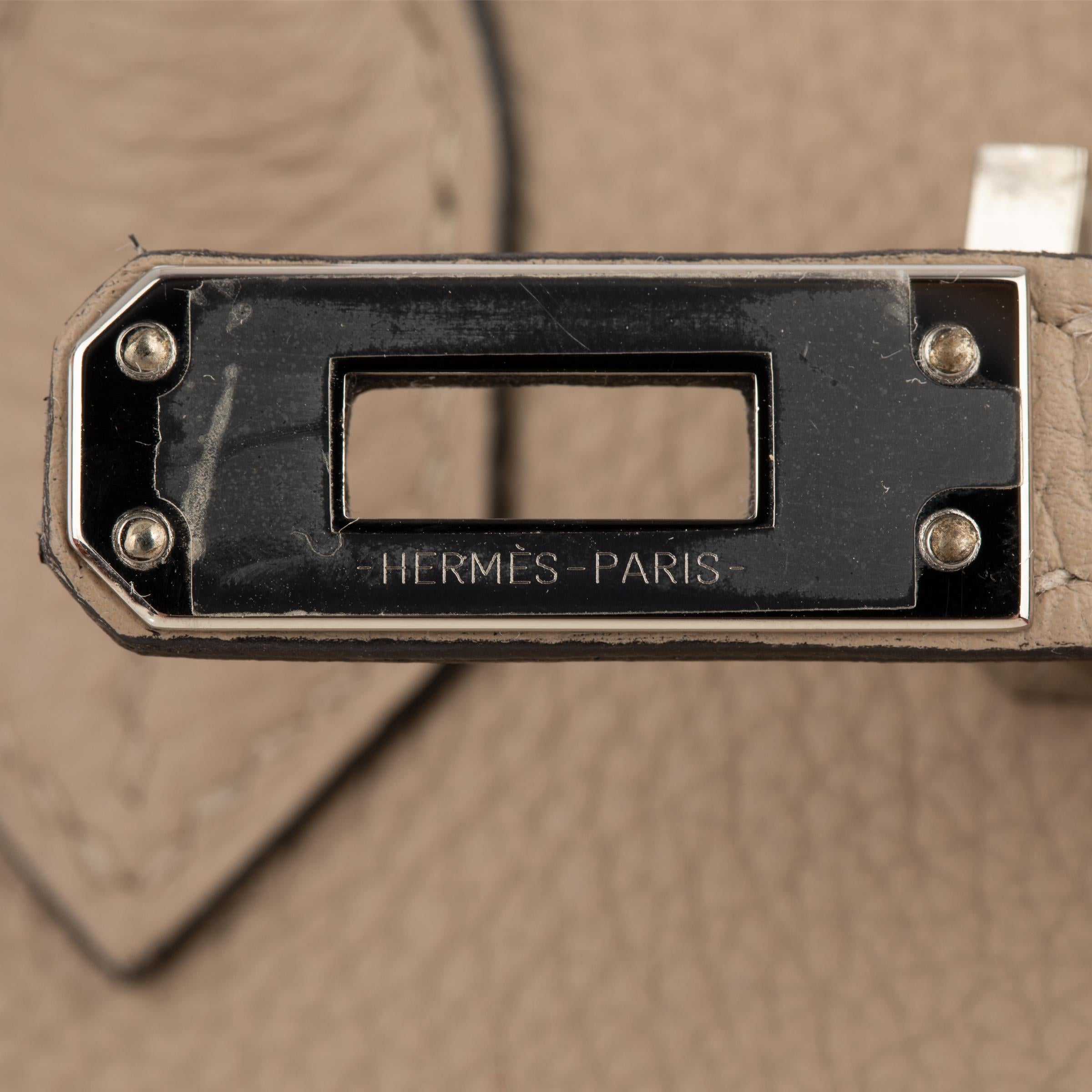 Hermes Birkin Verso 25cm Gris Tourterelle & Blue Ocean Togo Leather For Sale 6