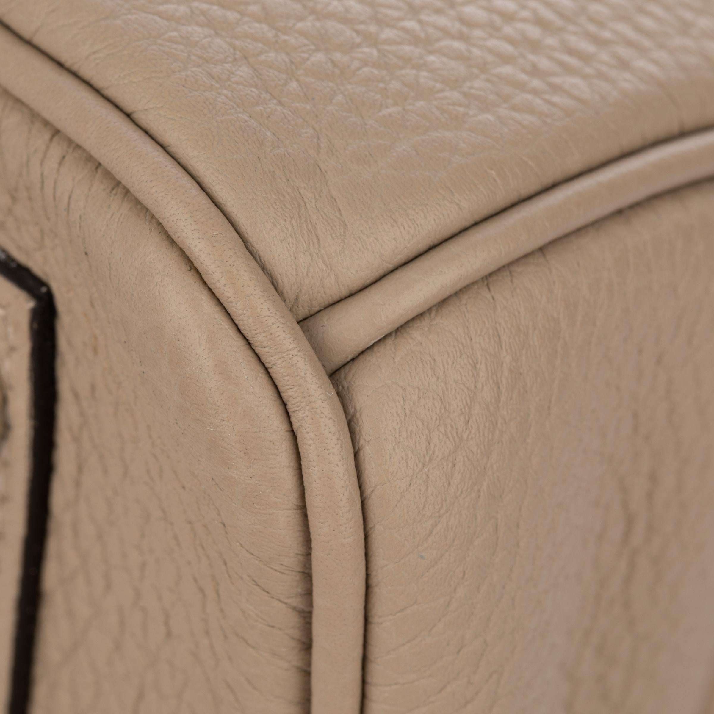 Hermes Birkin Verso 25cm Gris Tourterelle & Blue Ocean Togo Leather For Sale 13
