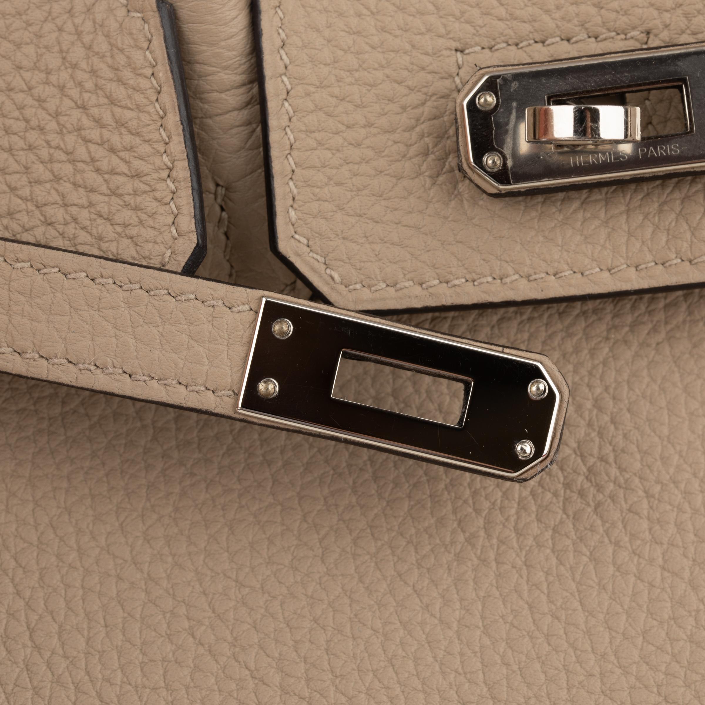 Hermes Birkin Verso 25cm Gris Tourterelle & Blue Ocean Togo Leather For Sale 4