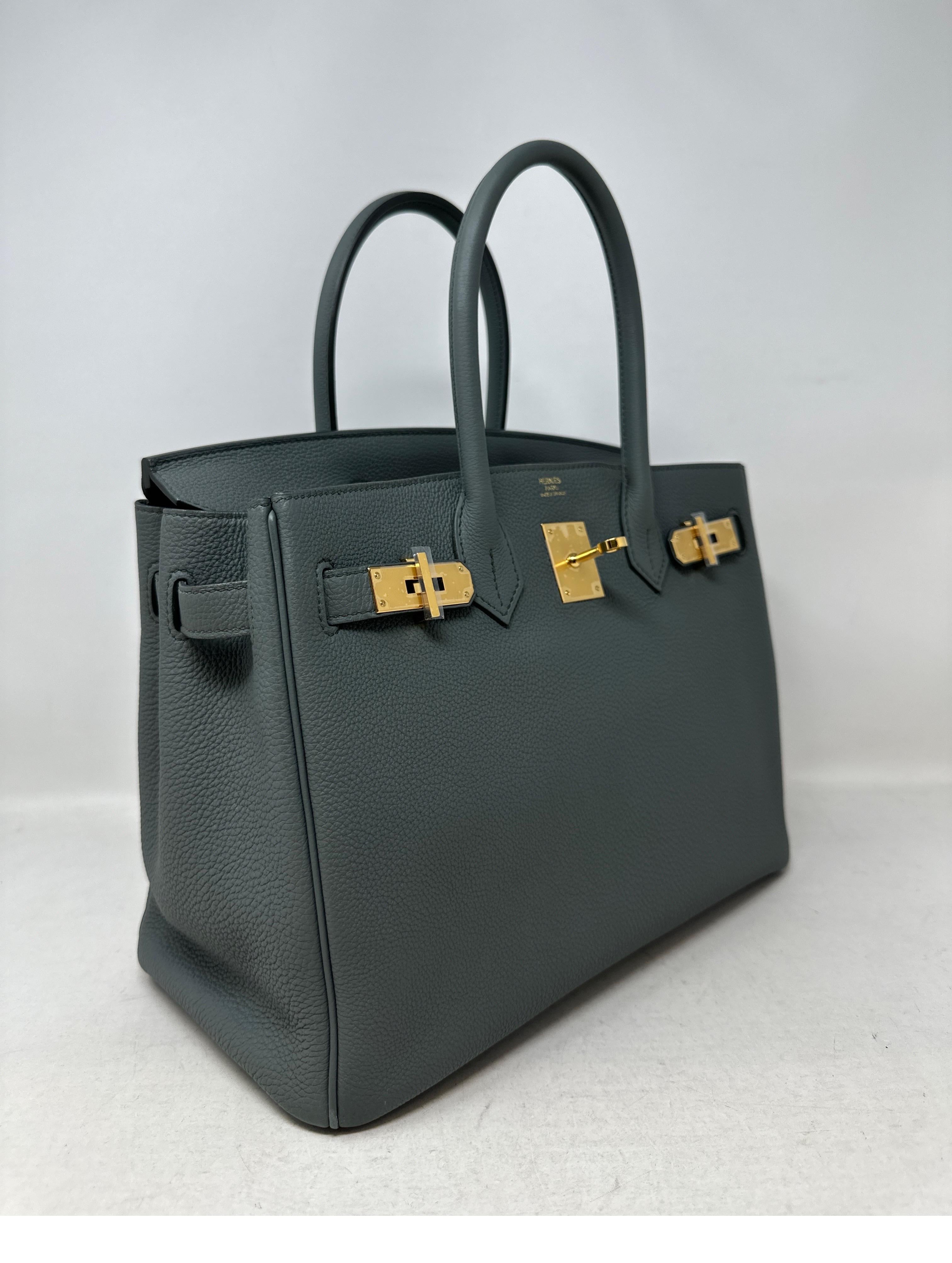Women's or Men's Hermes Birkin Vert Amande 30 Bag
