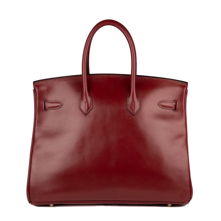 Hermes Birkin35cm Burgundy Box Leather Handbag at 1stDibs