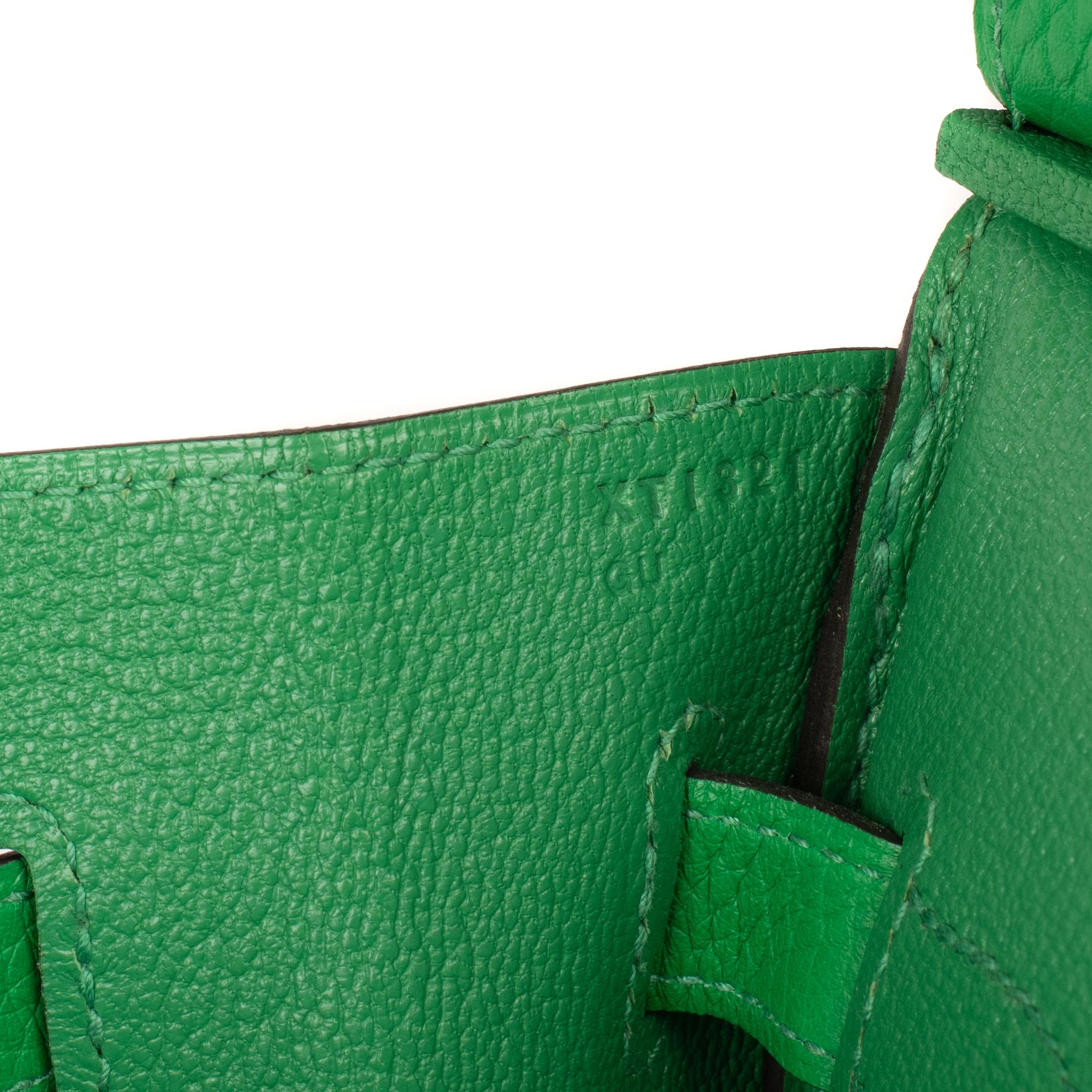 Hermes Birkin35cm Togo Bamboo Green Leather Bag 3