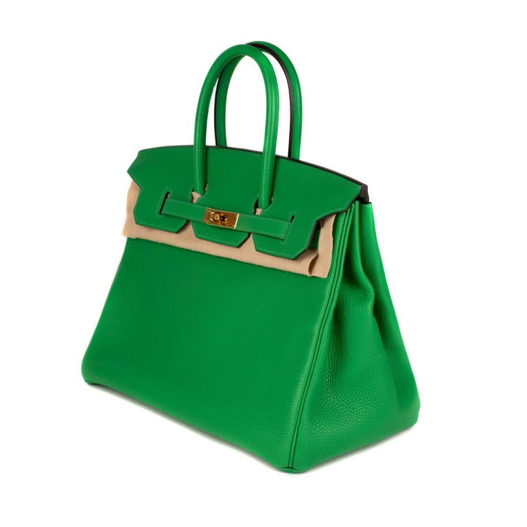 Hermes Birkin35cm Togo Bamboo Green Leather Bag at 1stDibs | hermes ...