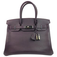 Hermes Birlkn 30 Raisin Purple Epsom Palladium Hardware