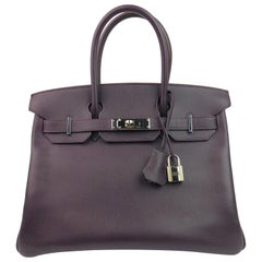 Hermes Birlkn 30 Raisin Purple Epsom Palladium Hardware 