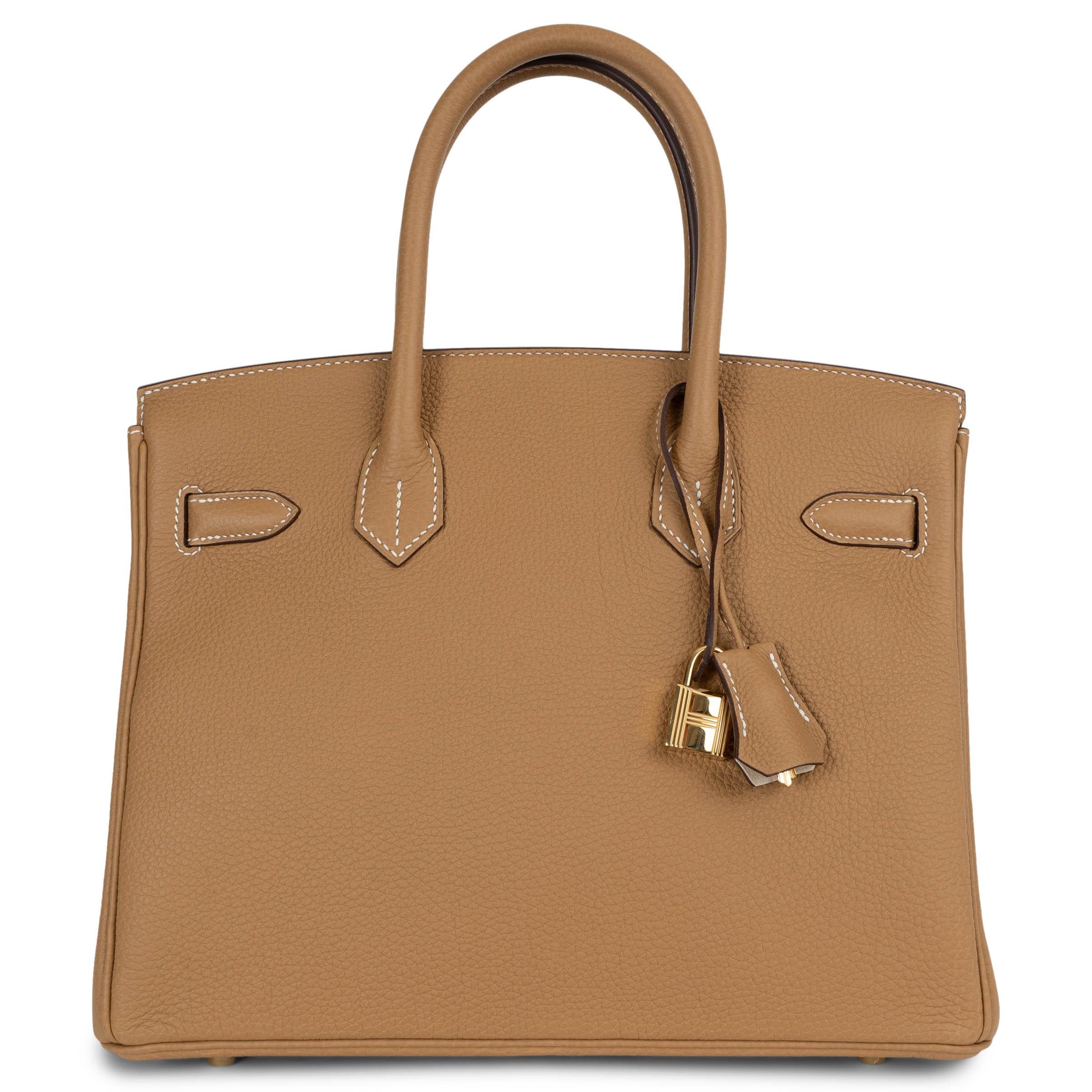 Beige HERMES Biscuit beige & Nata cream Togo leather HSS BIRKIN 30 Bag PBhw in vendita