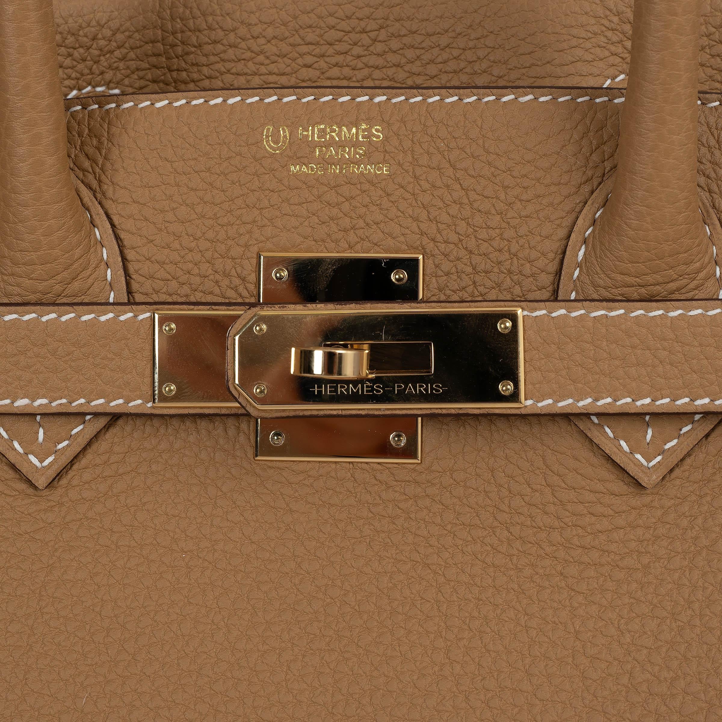 HERMES Biscuit beige & Nata cream Togo leather HSS BIRKIN 30 Bag PBhw in vendita 1