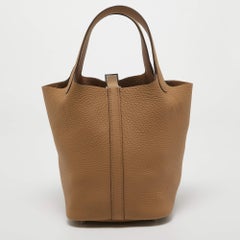 Hermes Biscuit Taurillon Clemence Leather Picotin Lock 18 Bag