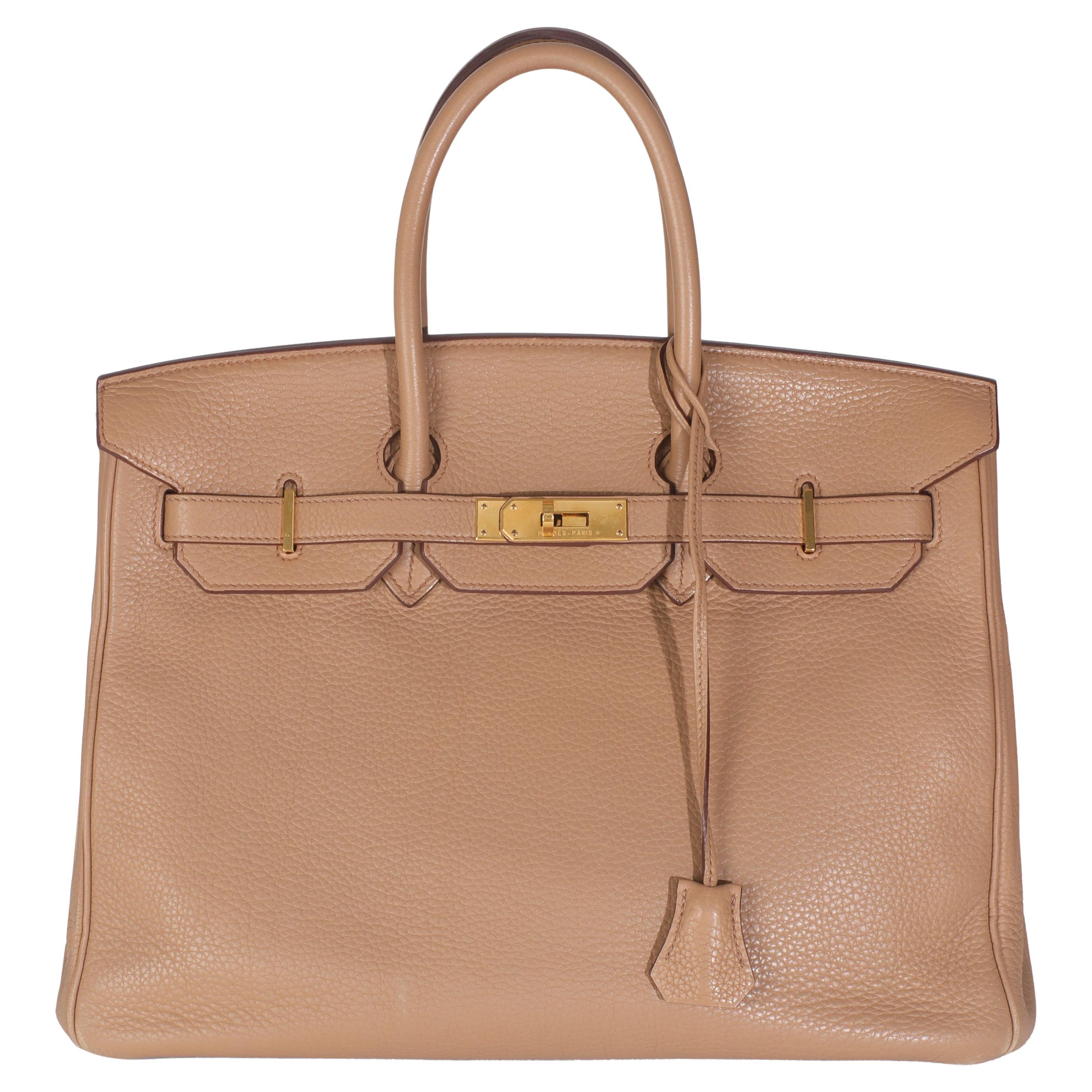 Hermès Biscuit Togo Birkin 35 GHW For Sale