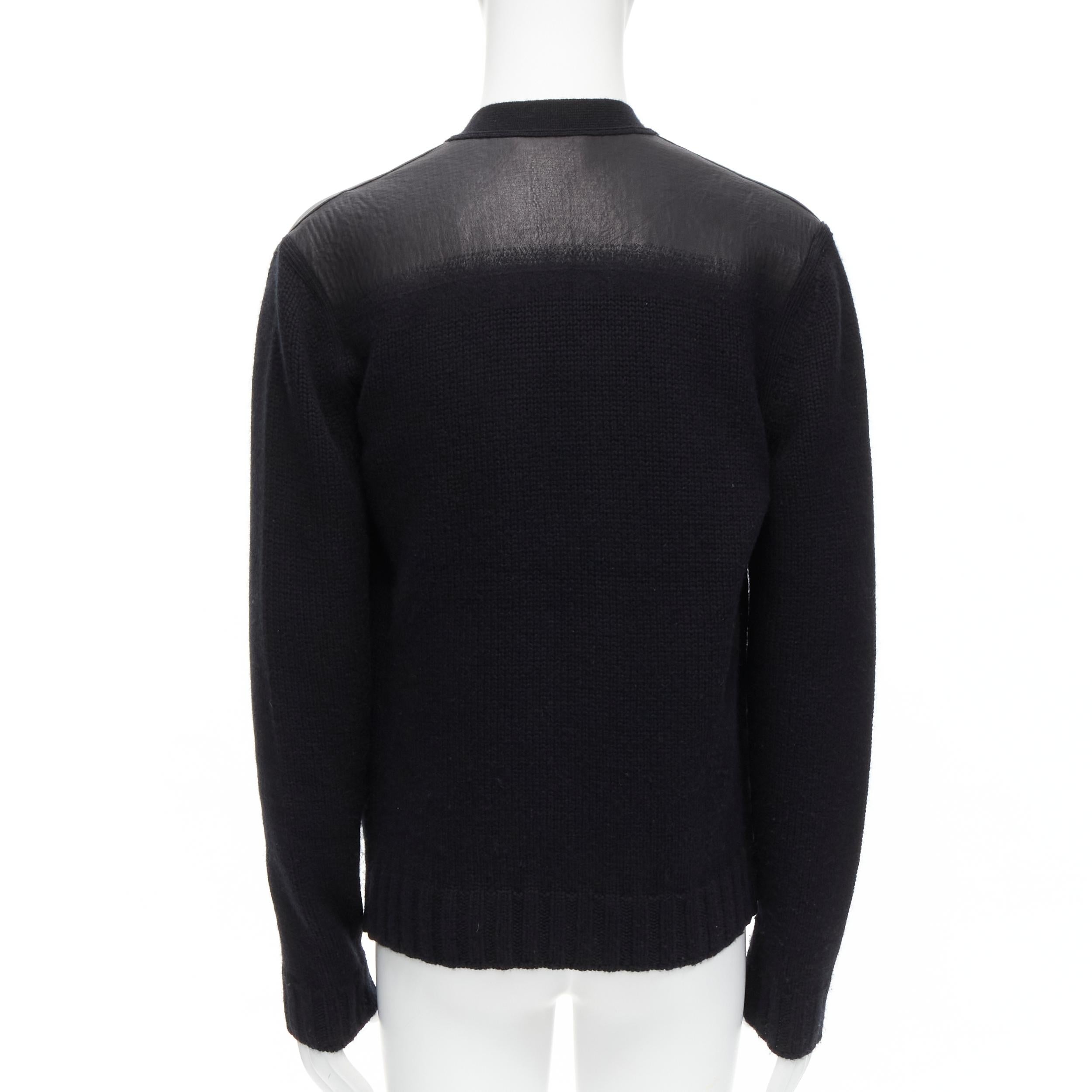HERMES black 100% cashmere lambskin degrade shoulder cardigan M For Sale 1