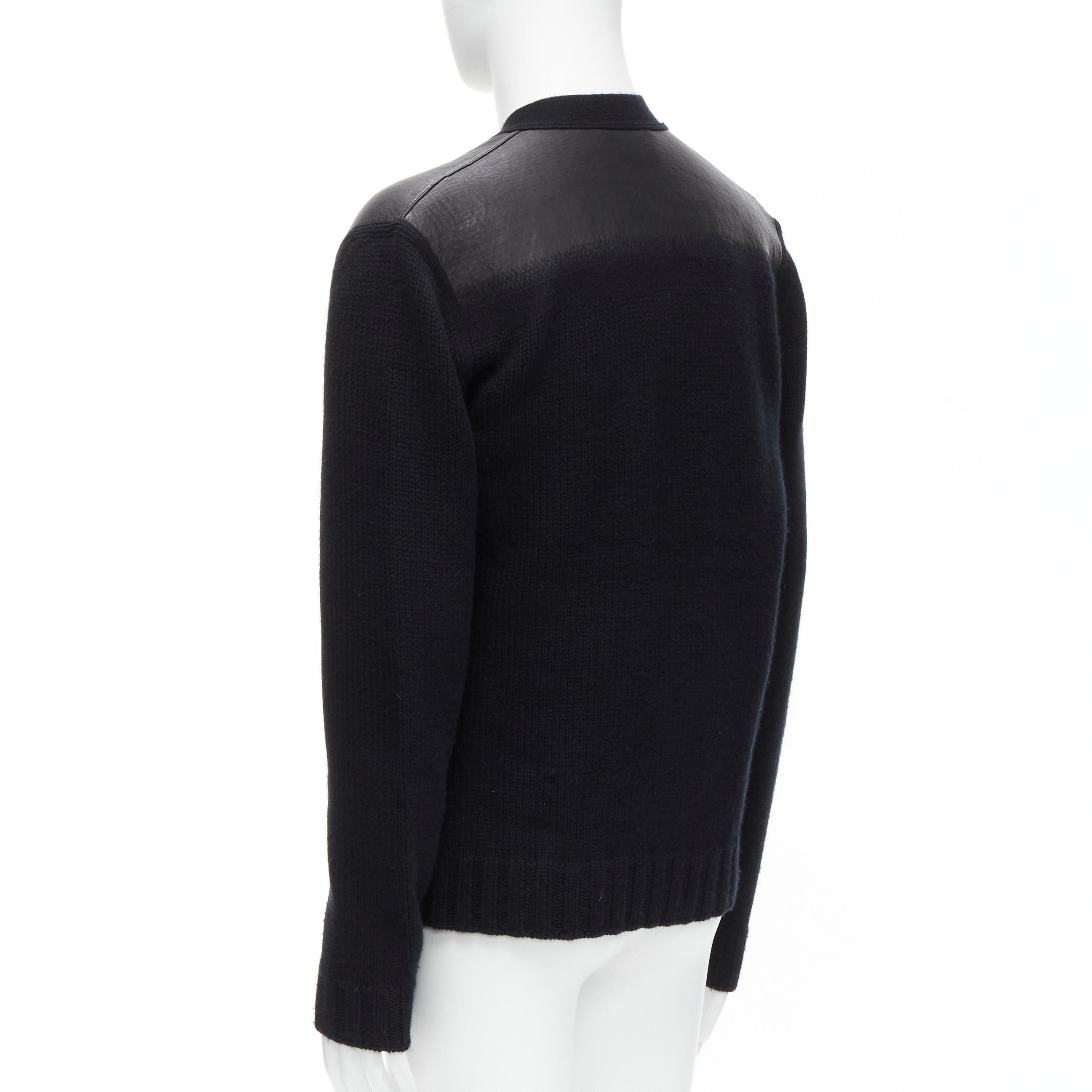 HERMES black 100% cashmere lambskin degrade shoulder cardigan M For Sale 2