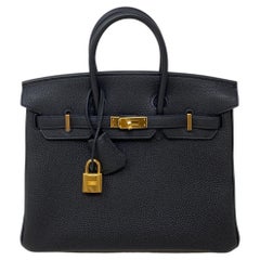 Hermes Black 25 Birkin Bag 