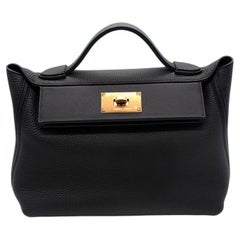 Hermes Black 29cm Swift/Clemence 2424 Bag GHW