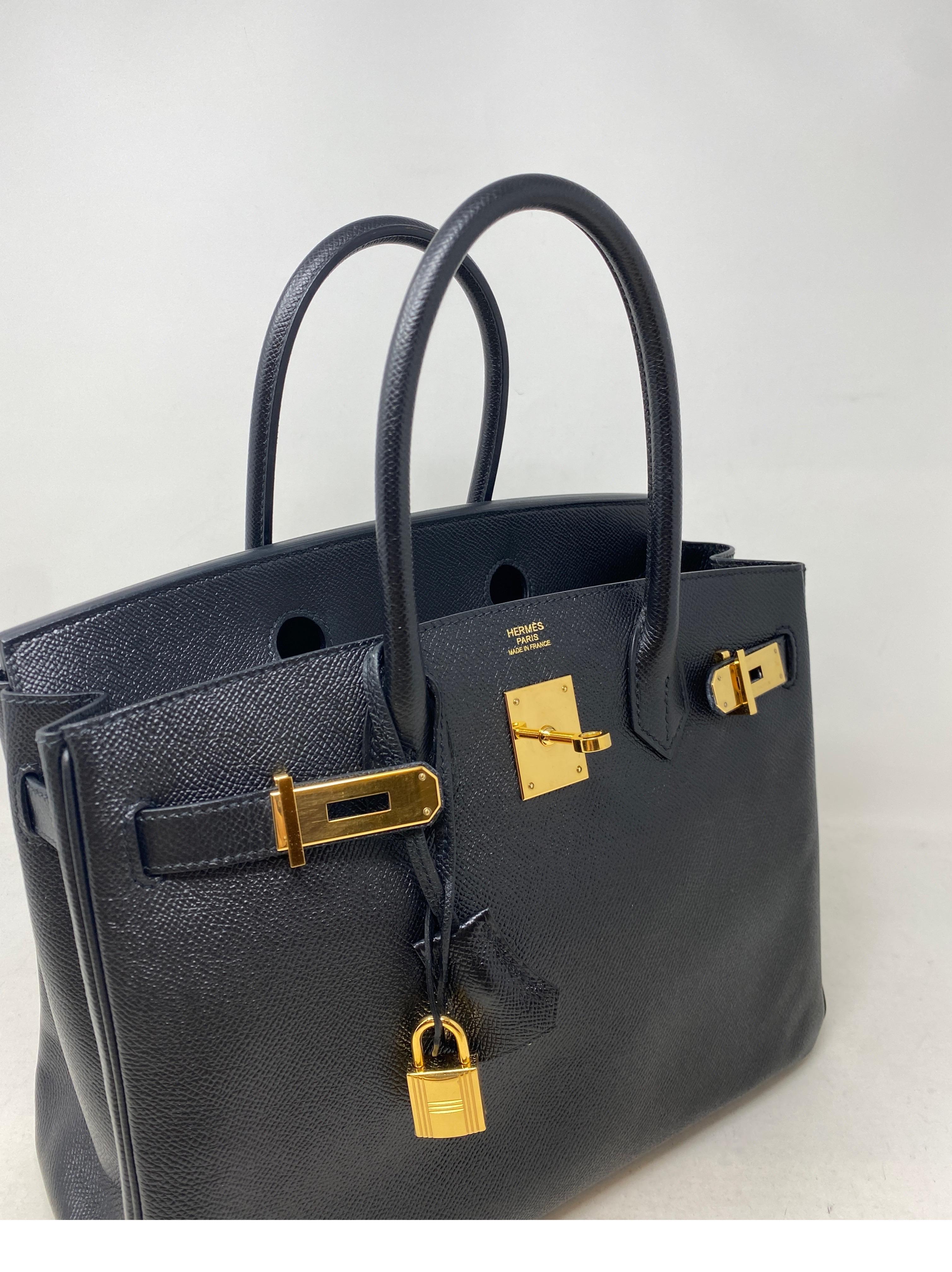 Women's or Men's Hermes Black 30 Birkin Bag 