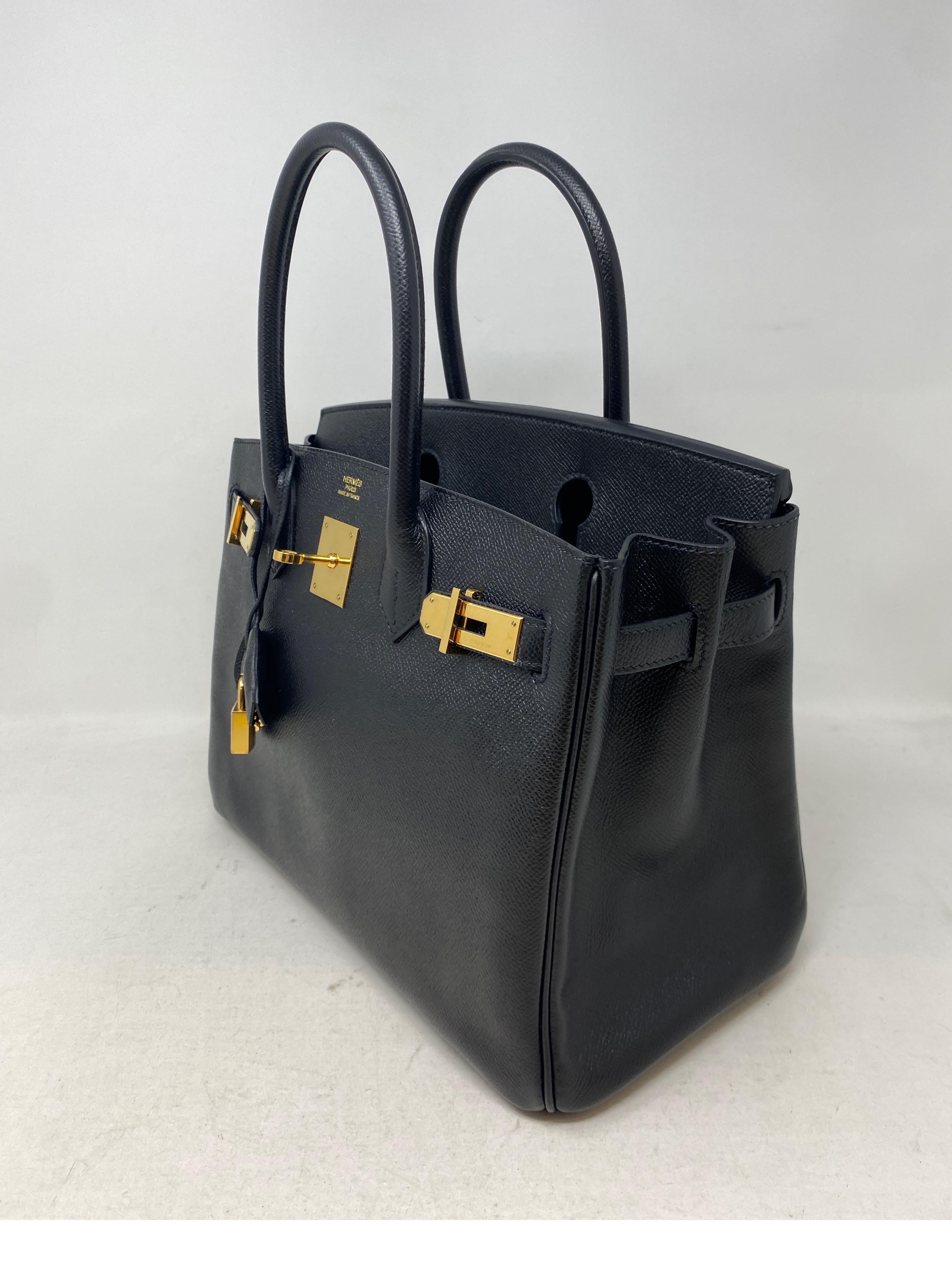 Hermes Black 30 Birkin Bag  1