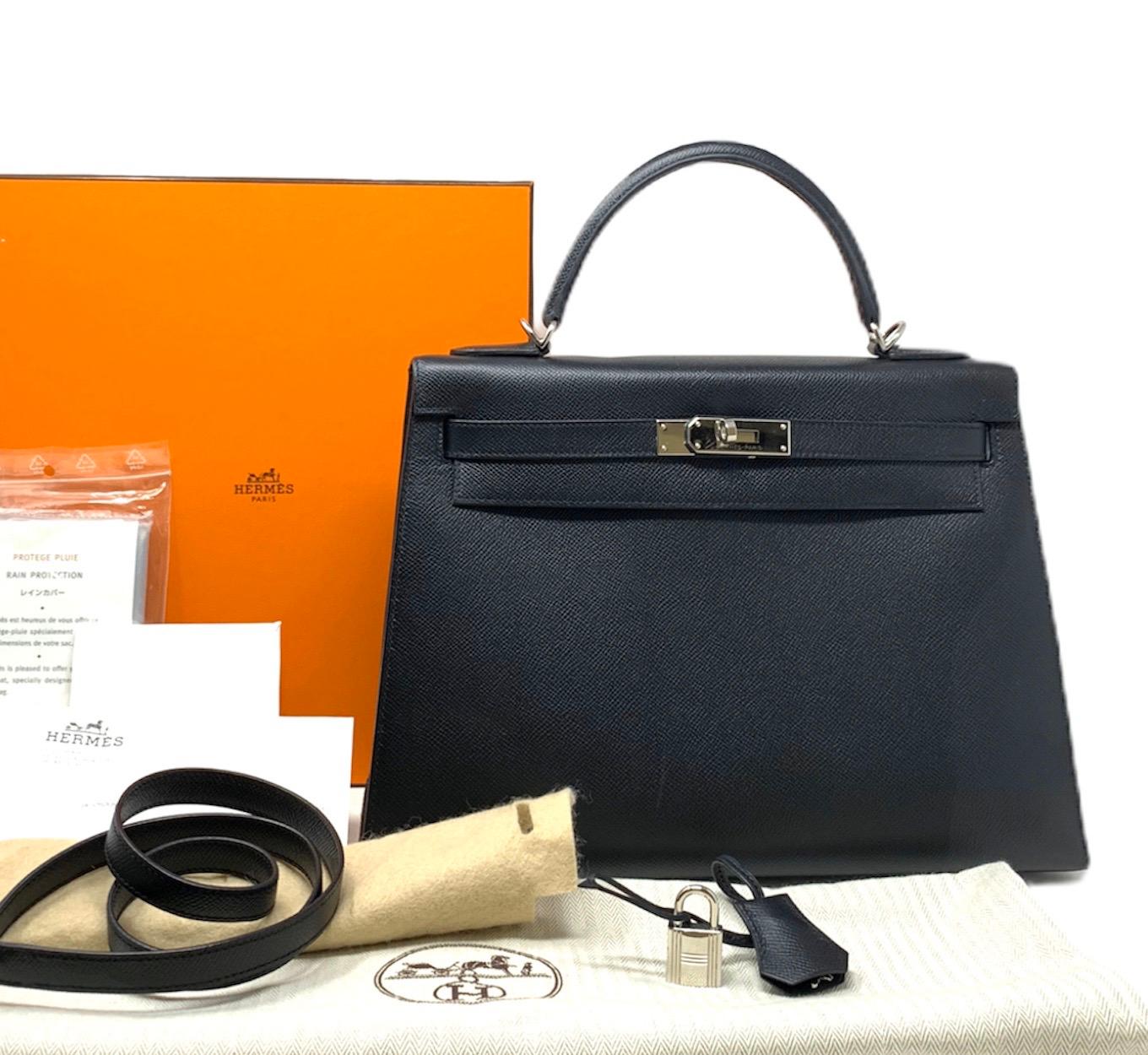 Hermes: Black 32 cm Epsom Sellier Kelly, 2018 10