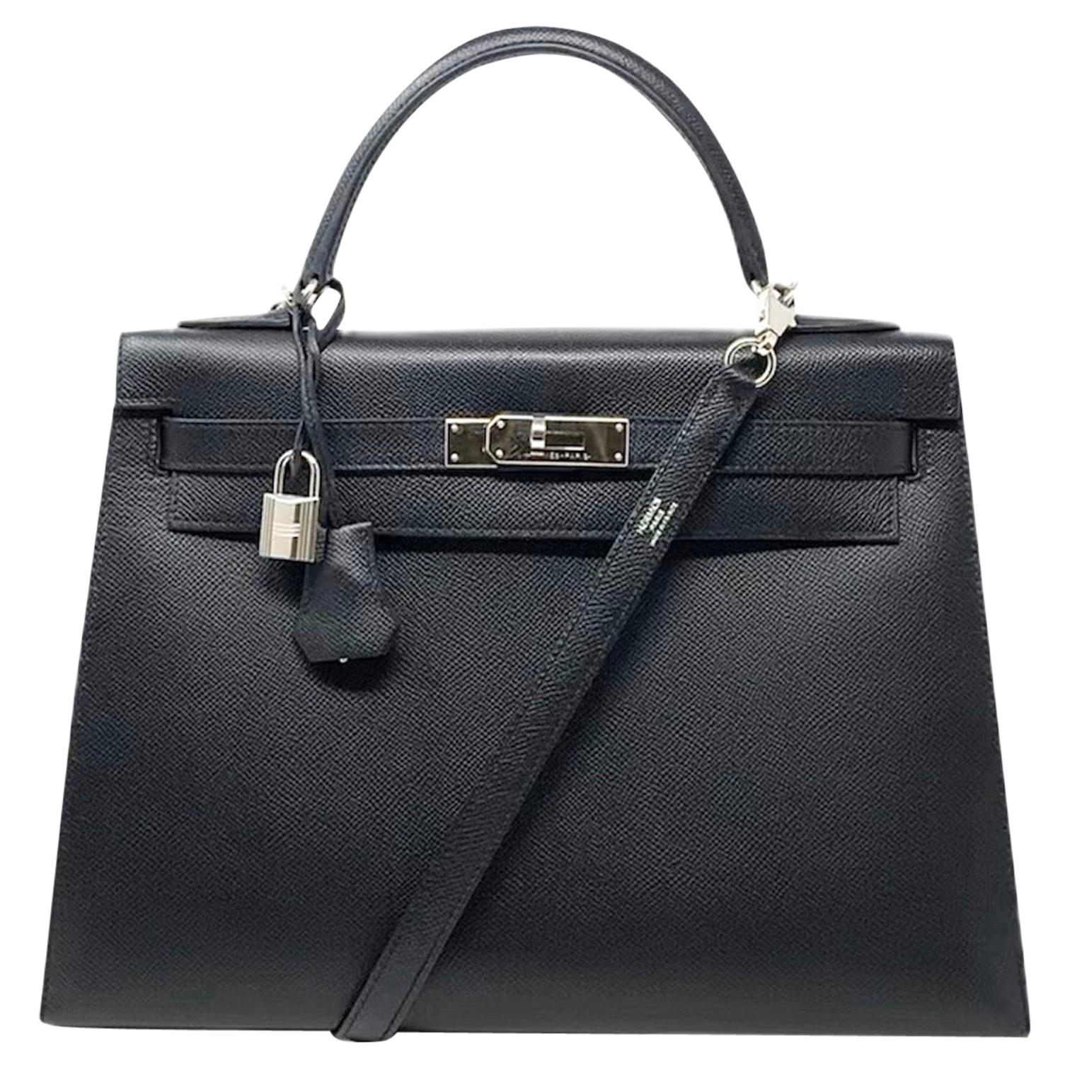 Hermes: Black 32 cm Epsom Sellier Kelly, 2018