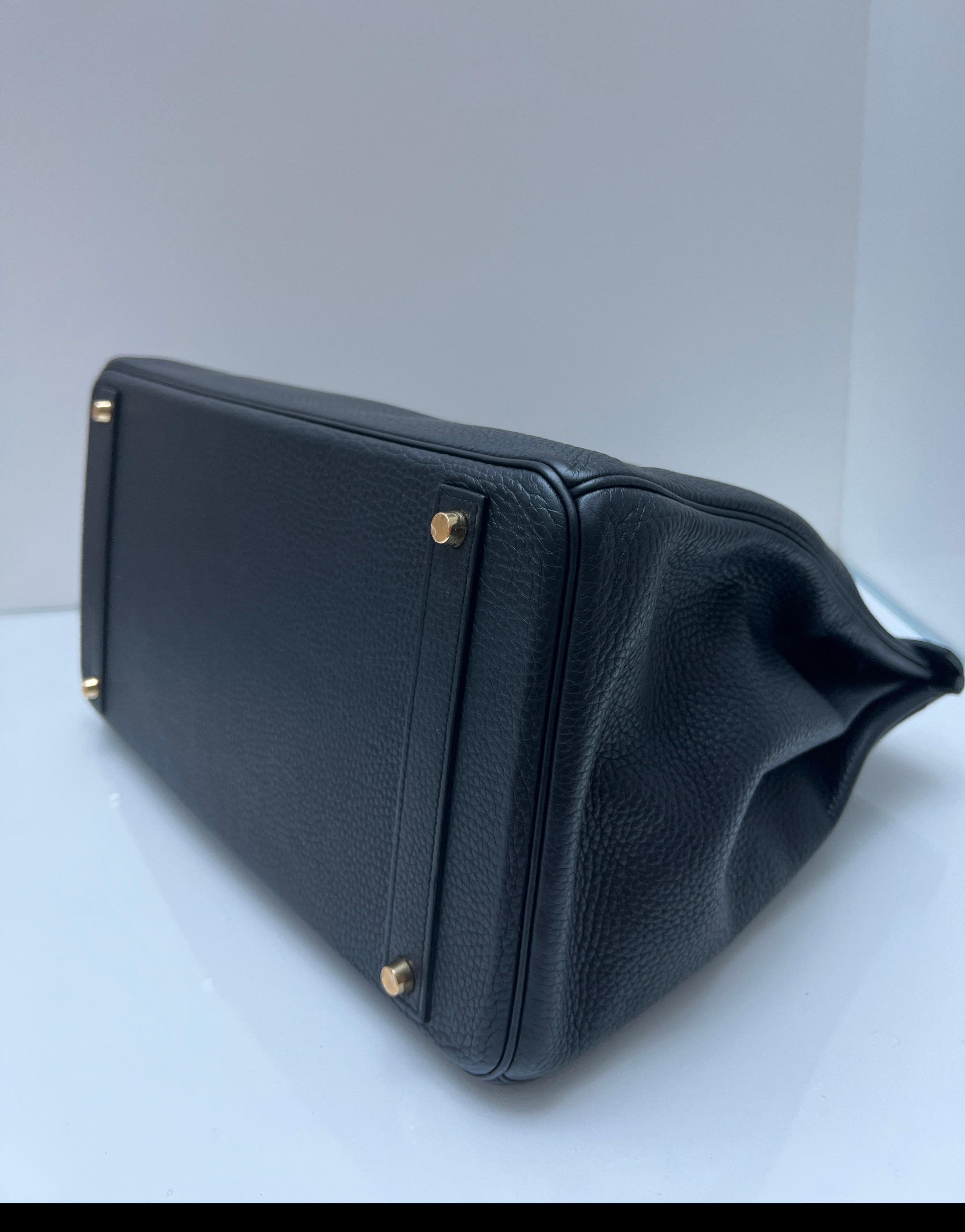 Hermes Black 40 Birkin Bag For Sale 6