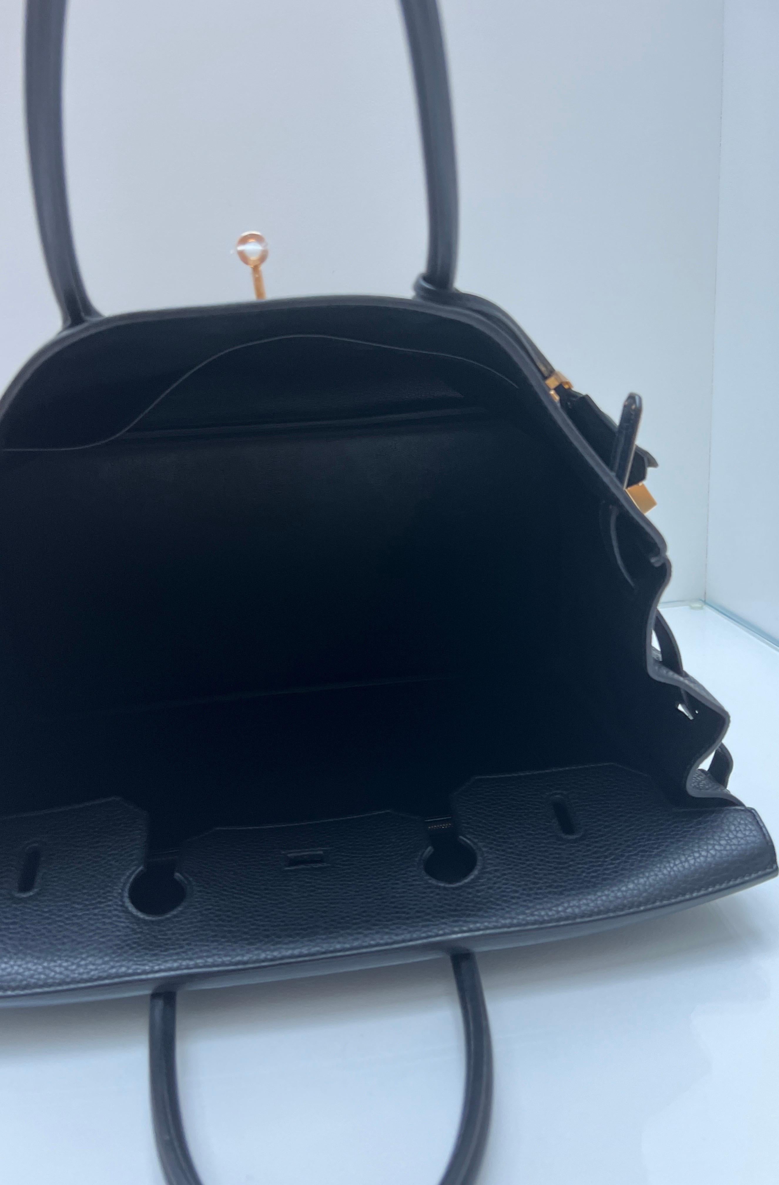 Hermes Black 40 Birkin Bag For Sale 12