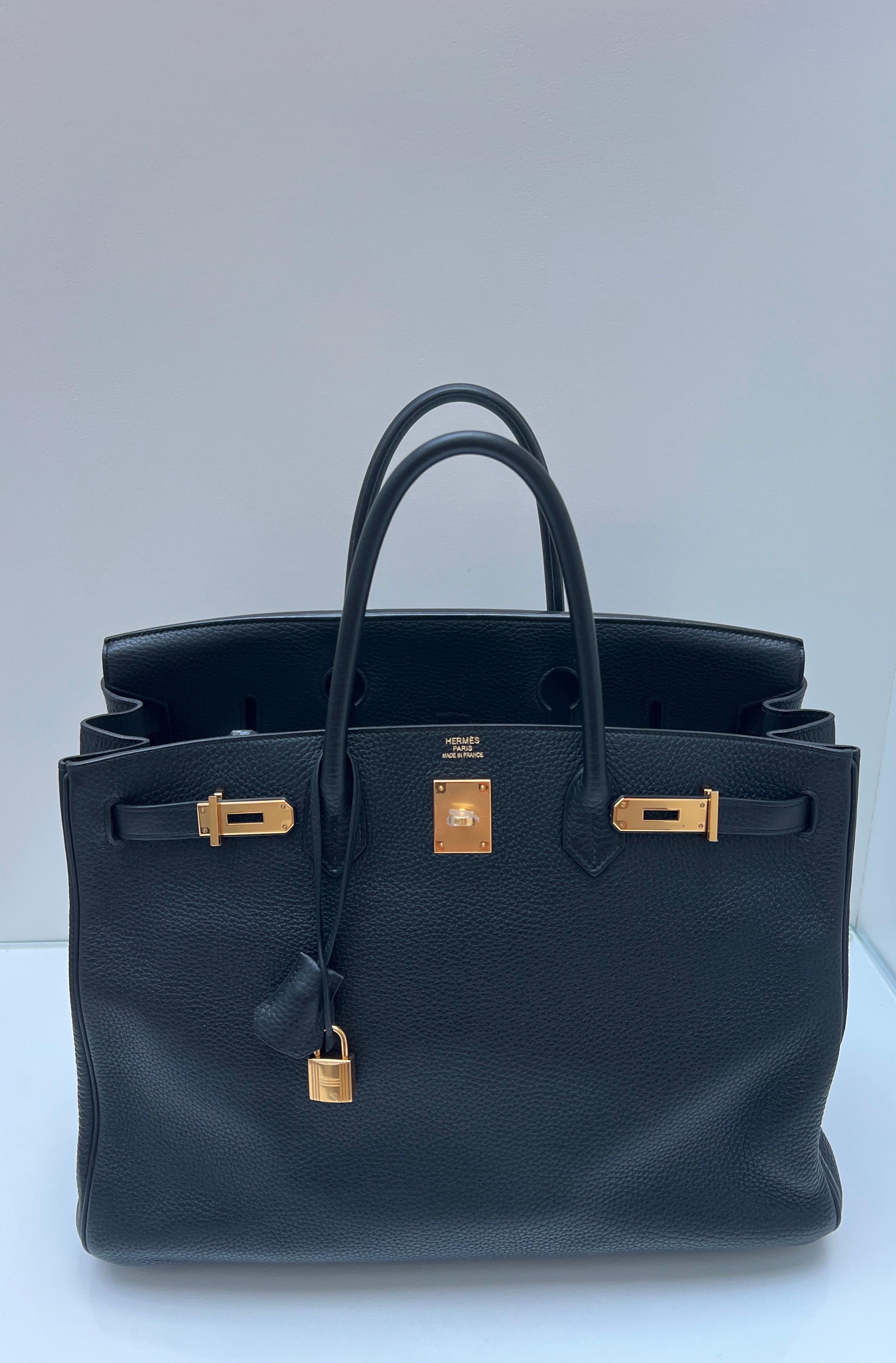 Hermes Black 40 Birkin Bag For Sale 14