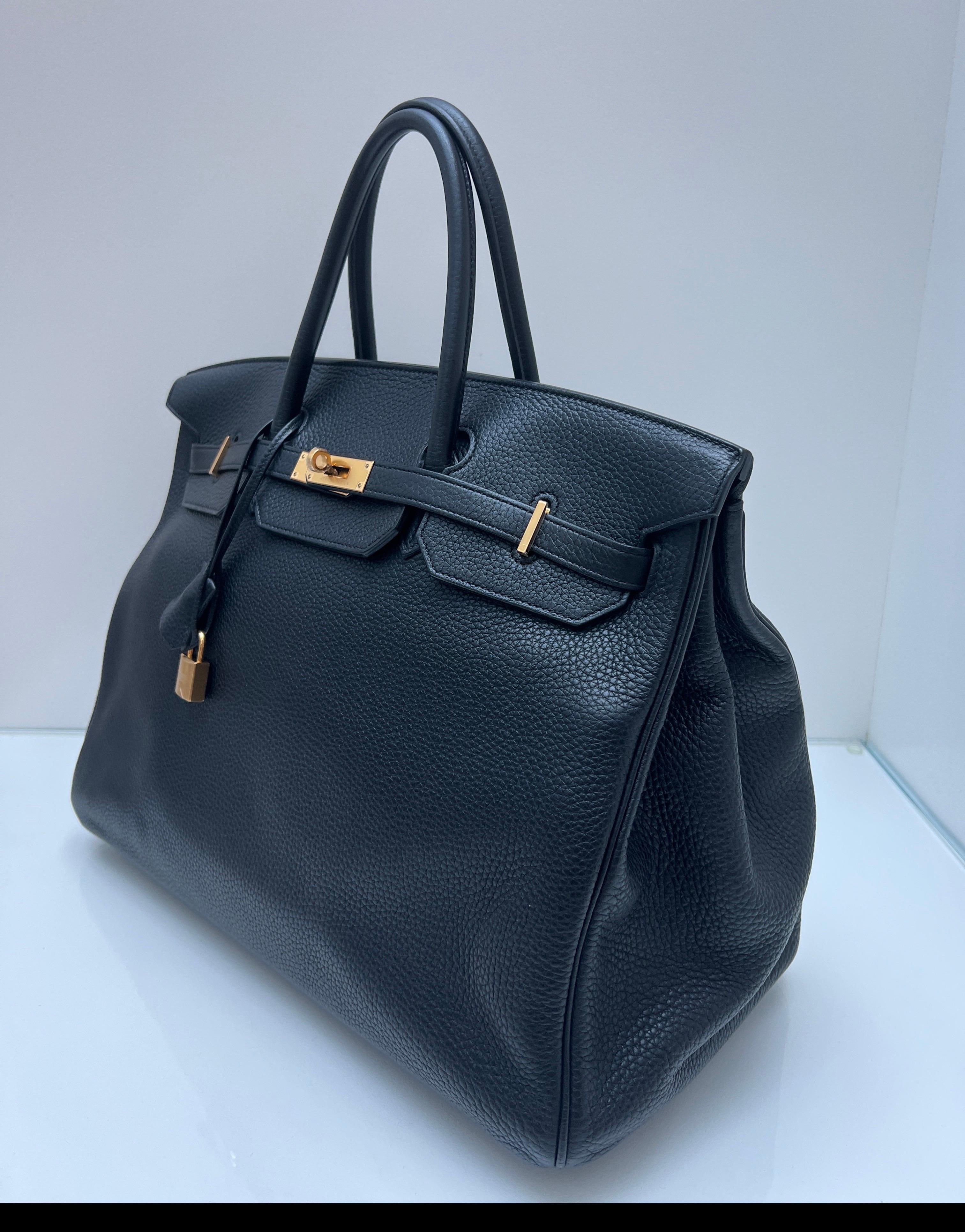Hermes Black 40 Birkin Bag For Sale 1