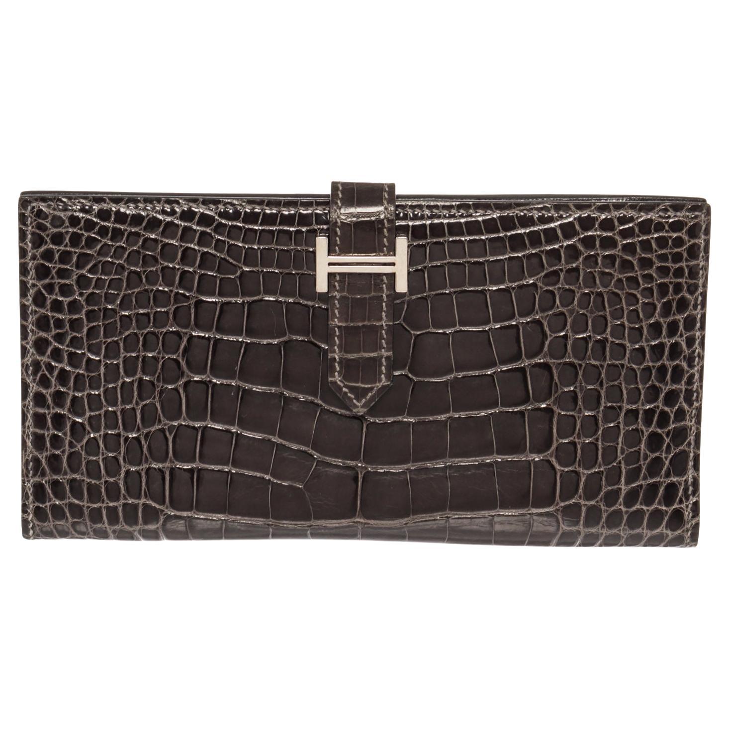 Hermes Black Alligator Leather Bearn Wallet at 1stDibs | hermes bearn ...
