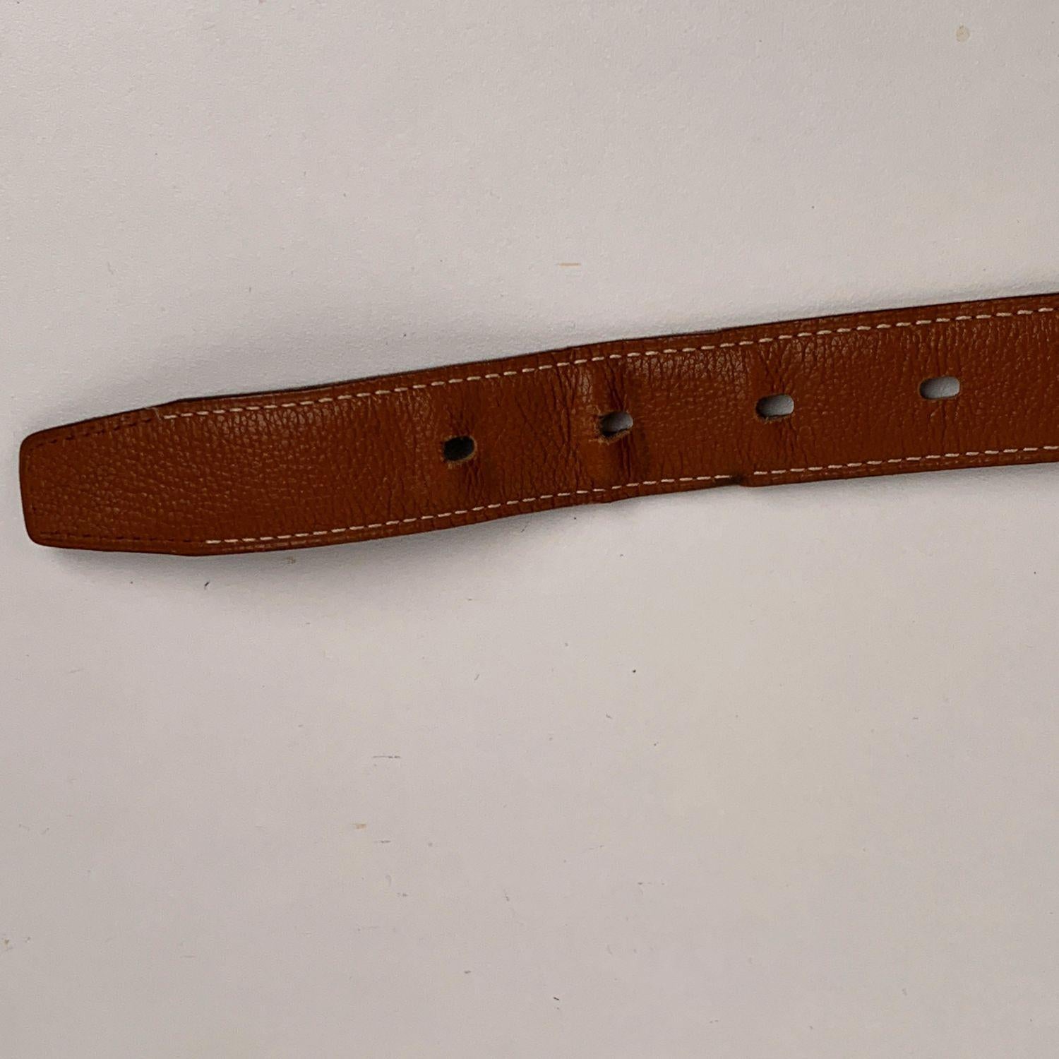 Hermes Black and Tan Leather Reversible Hapi Belt Size 70 1