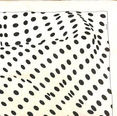 Hermès Black and white Coton scarf « Petit pois »