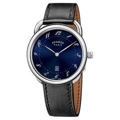 Hermes Black Arceau watch, 40 mm