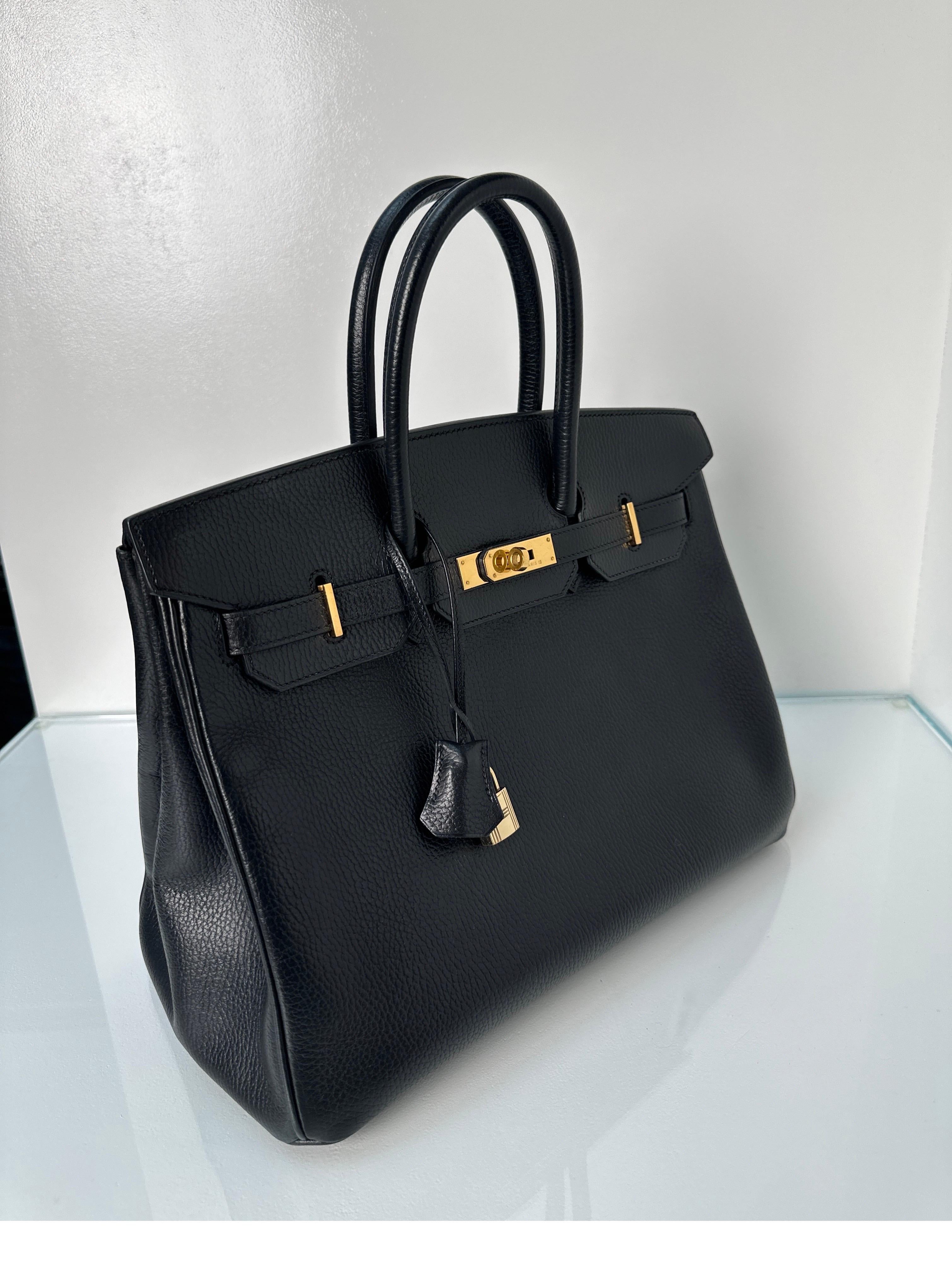 Hermes Black Ardennes Birkin 35 Bag In Good Condition In Athens, GA