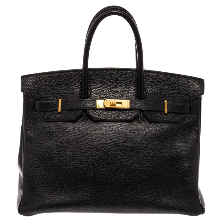 Hermes Black Ardennes Leather Birkin 35cm Handbag For Sale at 1stDibs