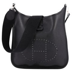 Hermès Noir Ardennes Cuir Evelyne GM MEssenger 58h518s