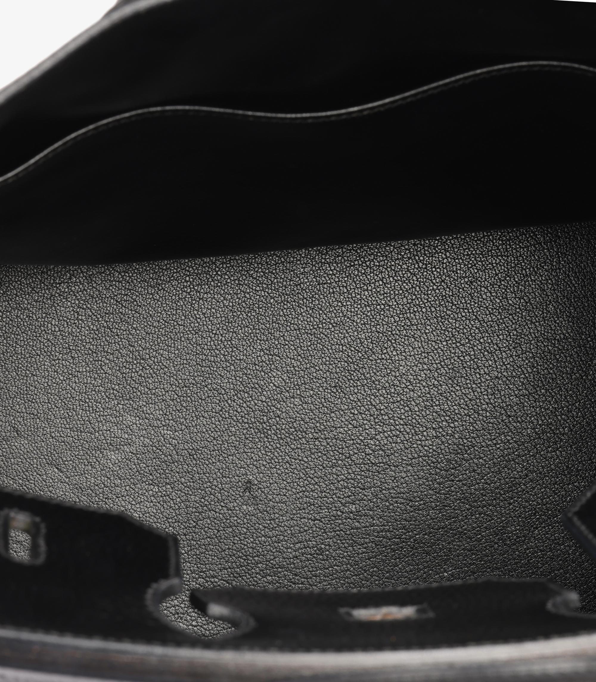 Hermès Black Ardennes Leather Vintage Birkin HAC 32cm Retourne For Sale 5