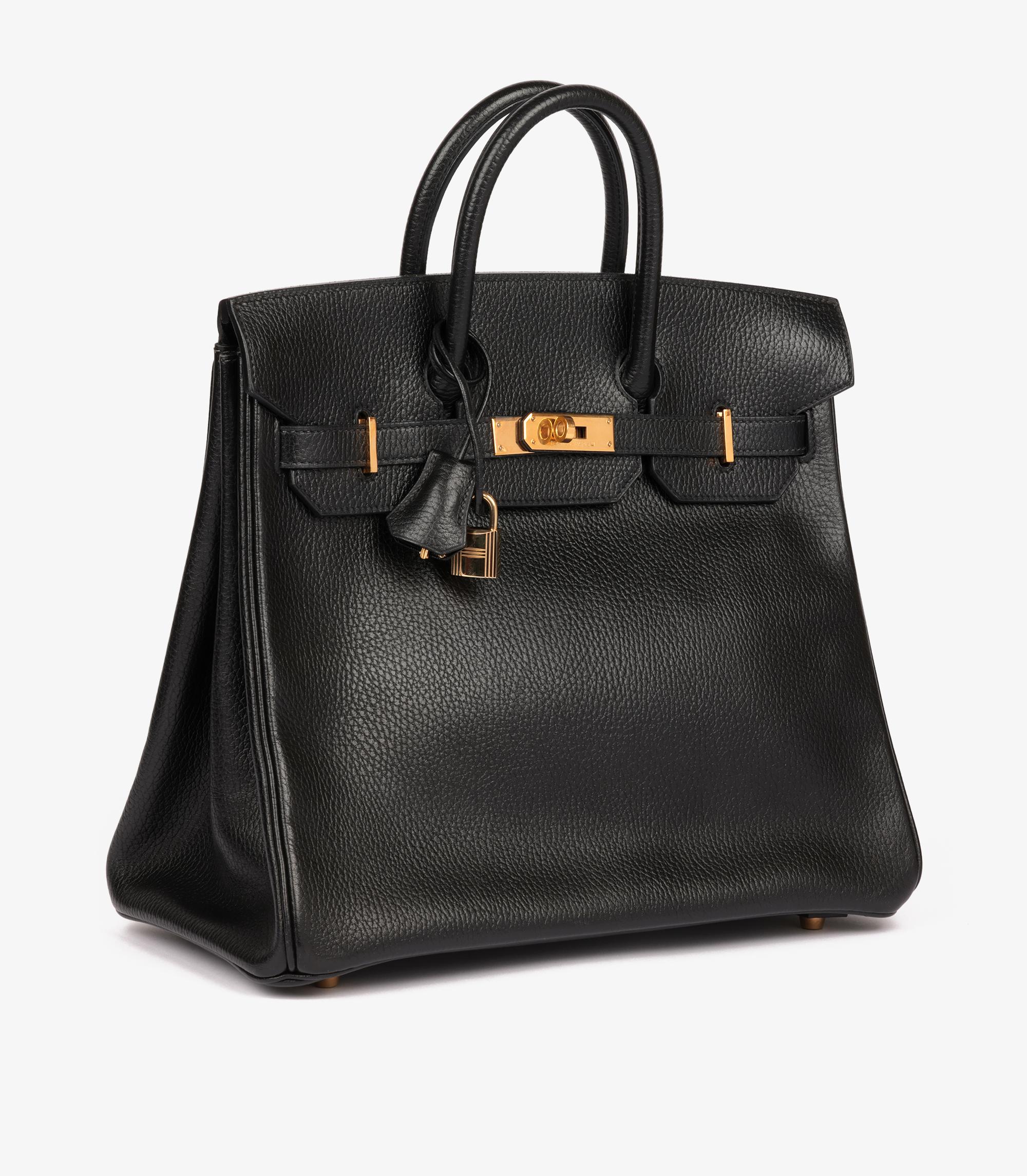 Hermès Noir Ardennes Cuir Vintage Birkin HAC 32cm Retourne Bon état - En vente à Bishop's Stortford, Hertfordshire
