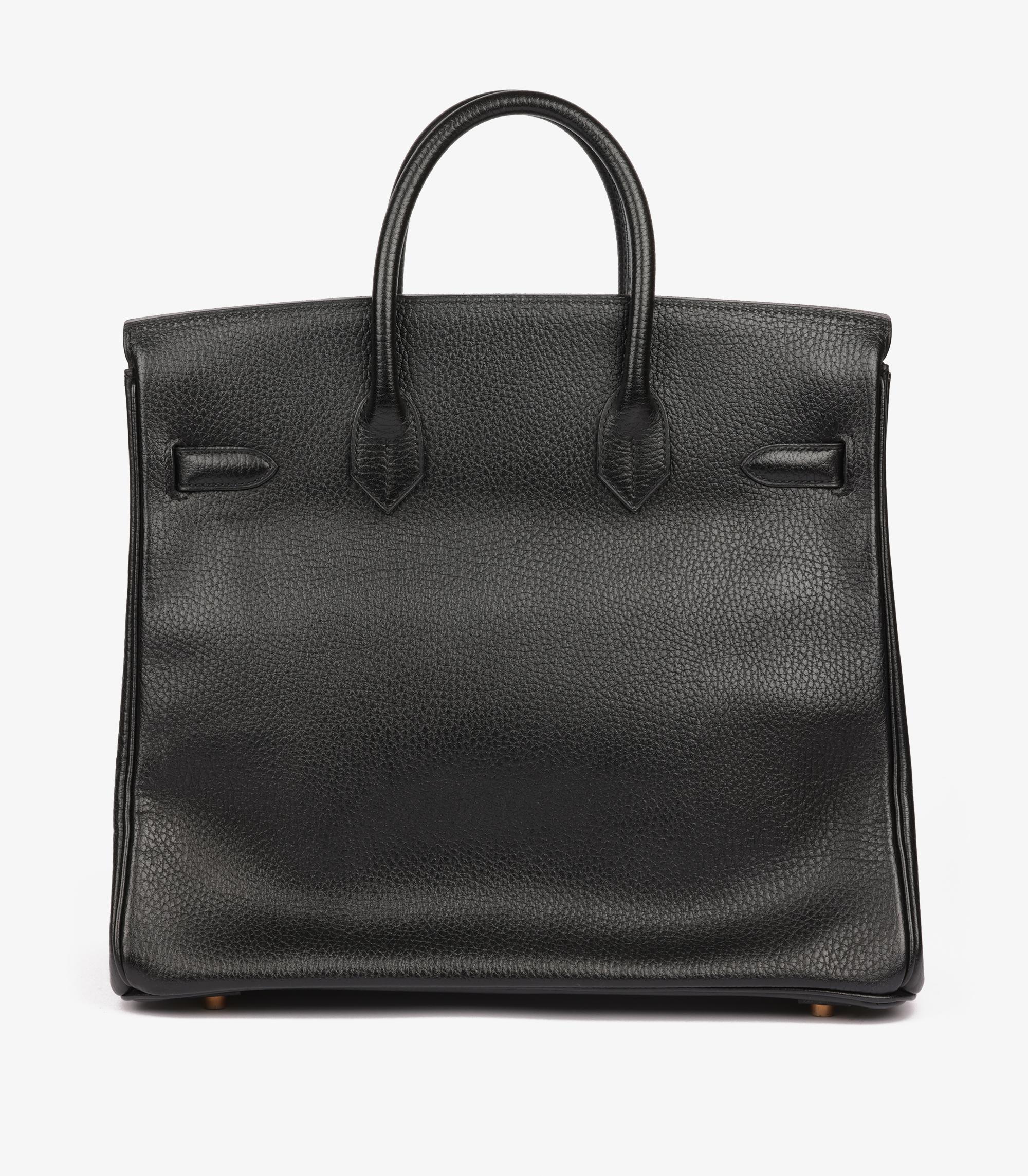 Hermès Noir Ardennes Cuir Vintage Birkin HAC 32cm Retourne en vente 2