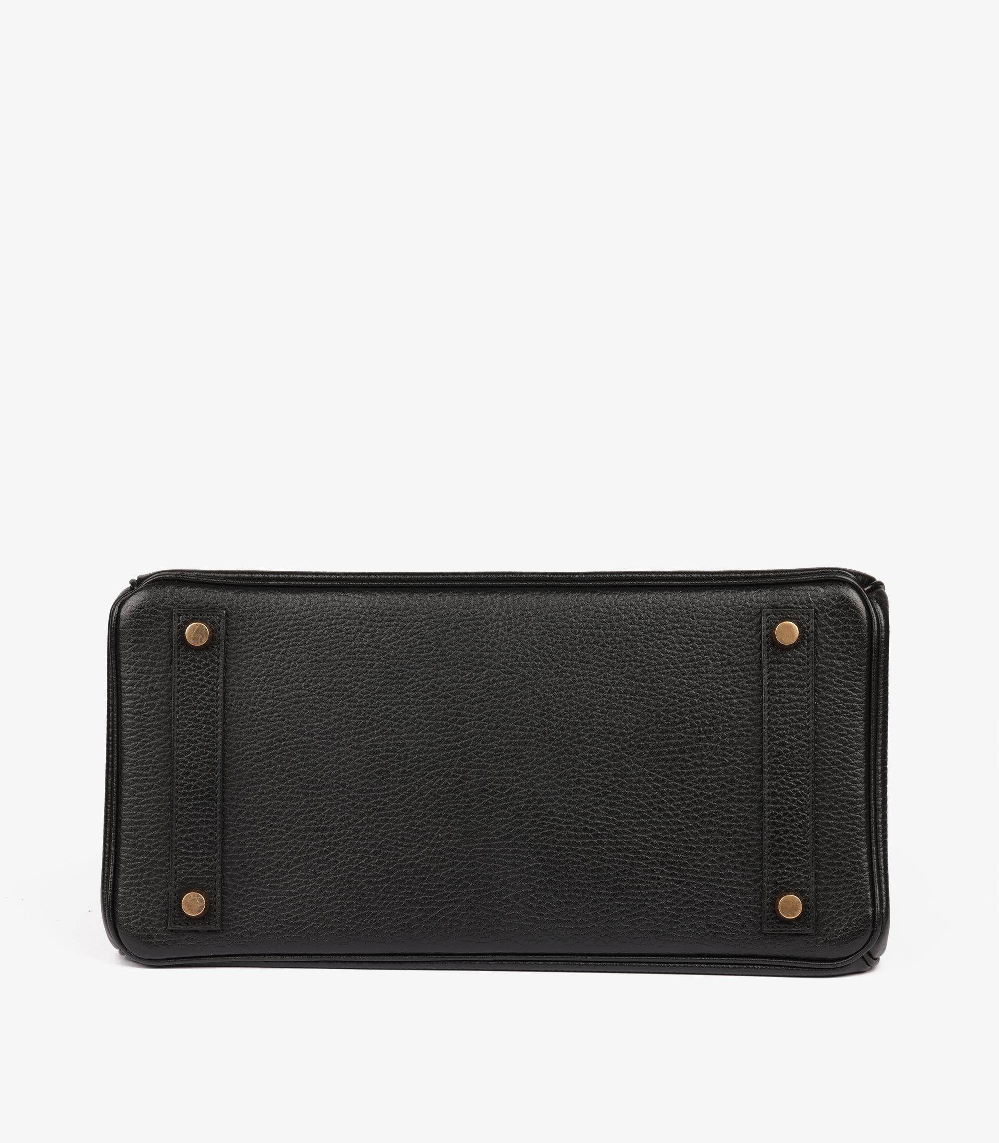 Hermès Noir Ardennes Cuir Vintage Birkin HAC 32cm Retourne en vente 4