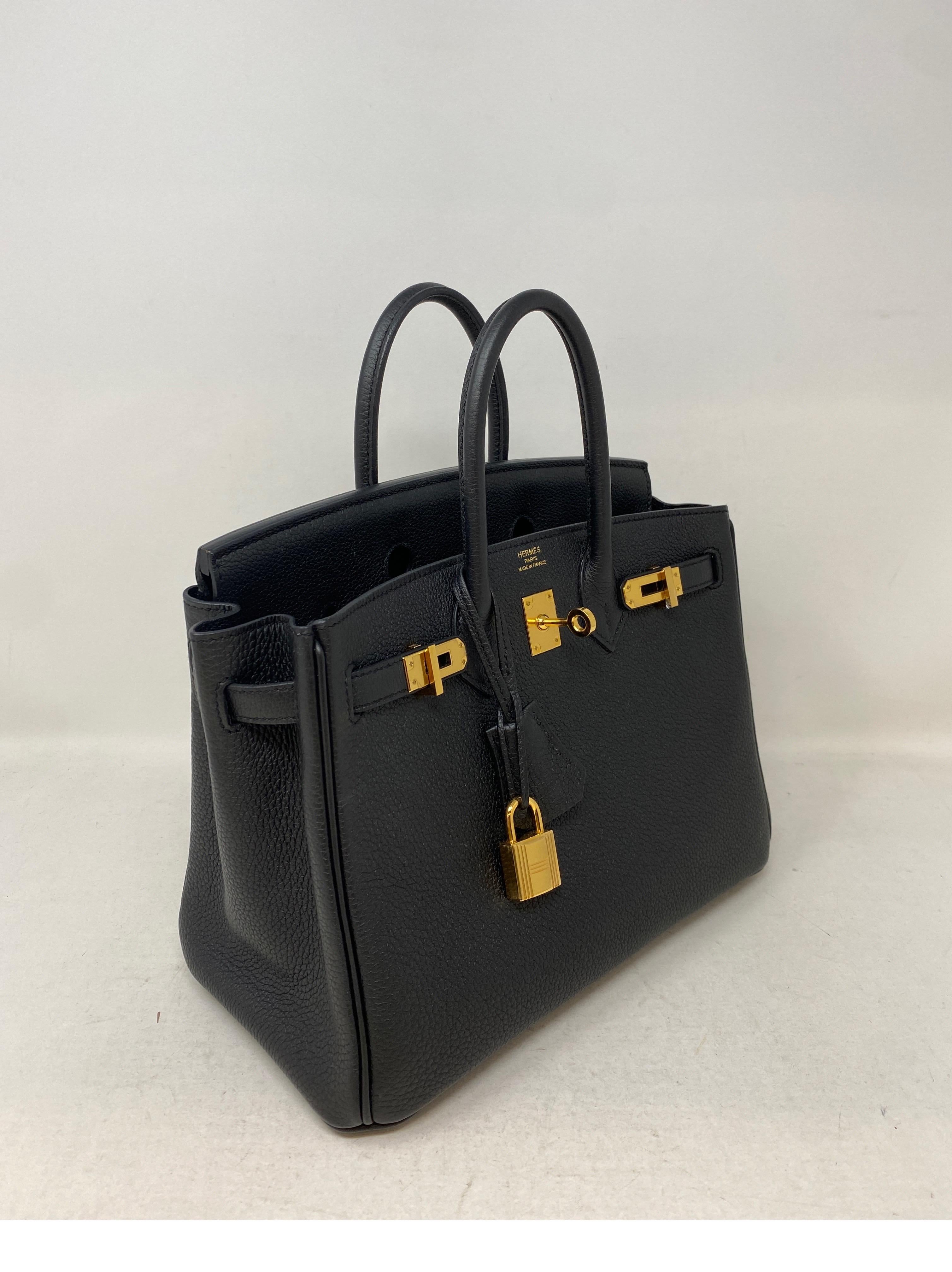 Women's or Men's Hermes Black Birkin 25 Bag 