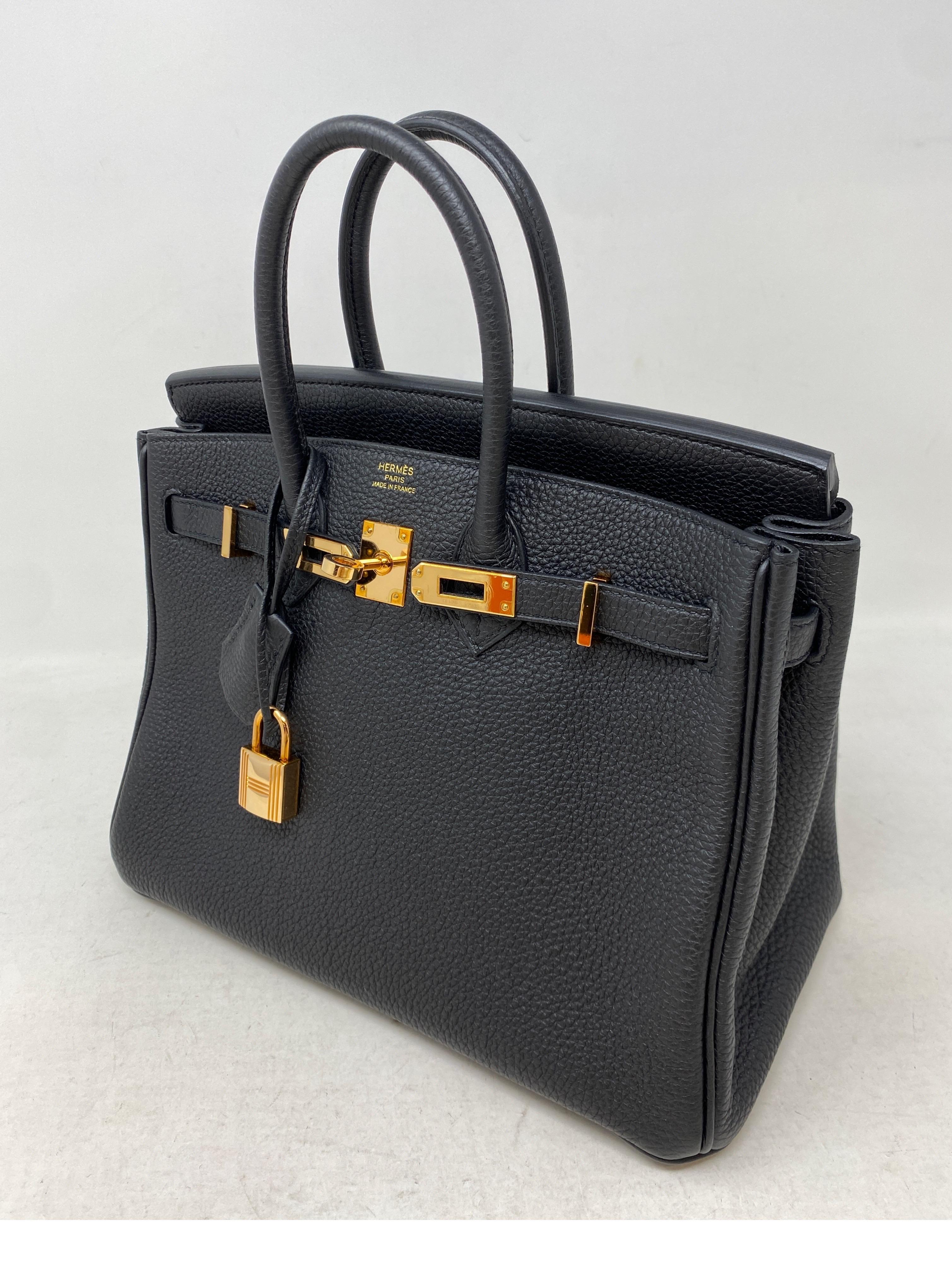 Women's or Men's Hermes Black Birkin 25 Bag 