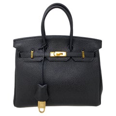 Hermes Schwarz Birkin 25 Tasche 