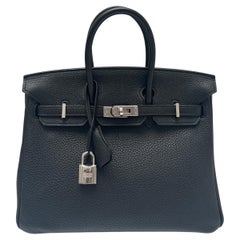 Hermes Black Birkin 25 Bag
