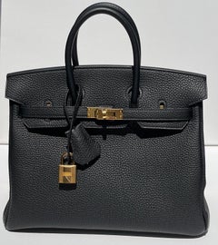 Hermes Black Birkin 25cm Togo Gold Hardware U 2022