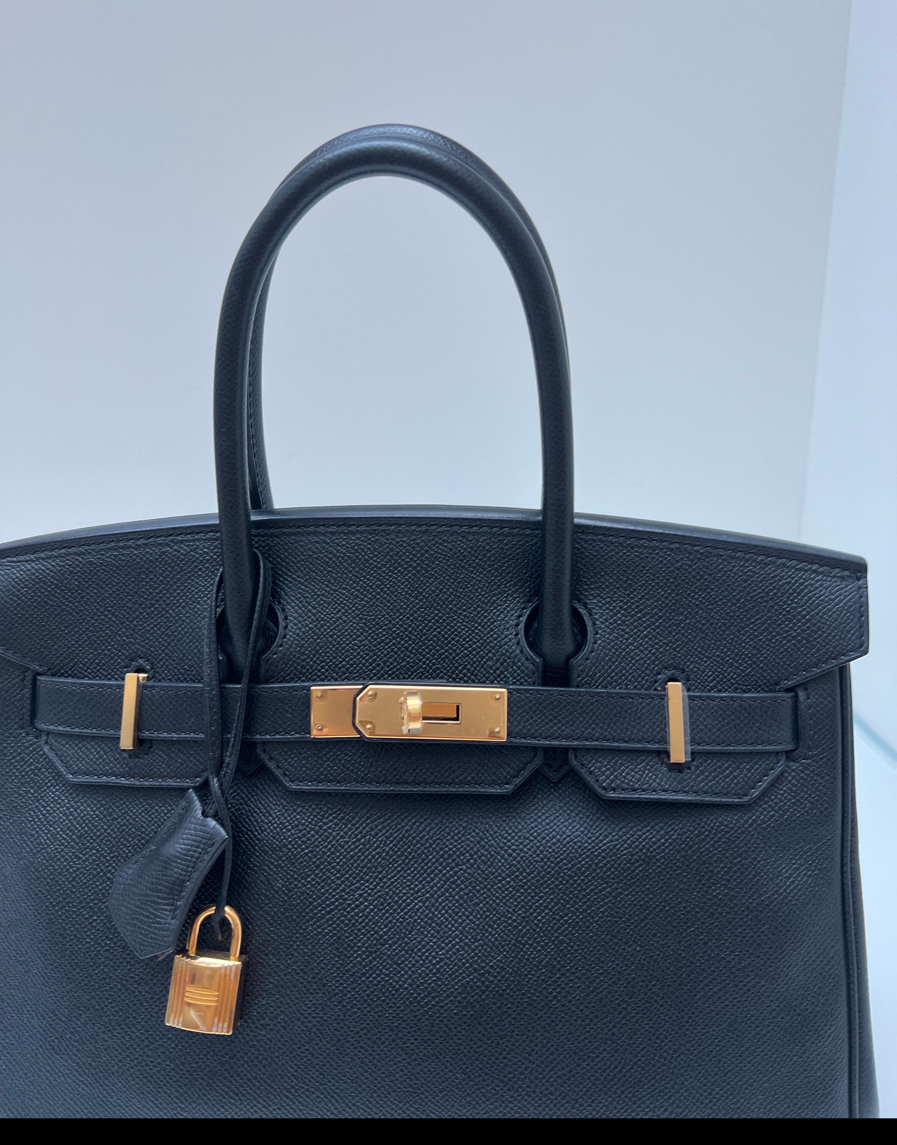 Hermes Black Birkin 30 Bag For Sale 7